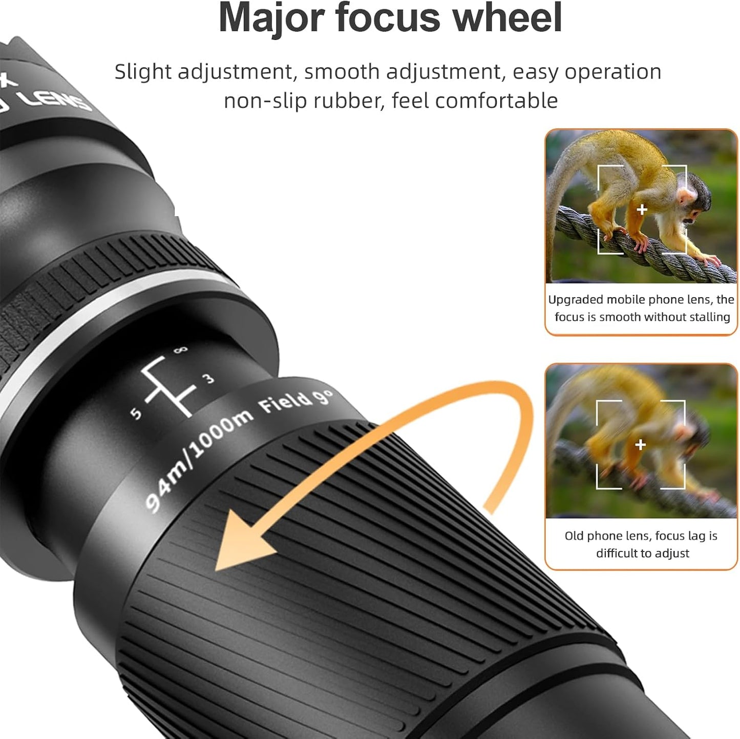 Andoer 40X Zoom Lens with Tripod Phone Telephoto Lens Phone Telescope Phone Camera Lens for Hiking Camping Wildlife