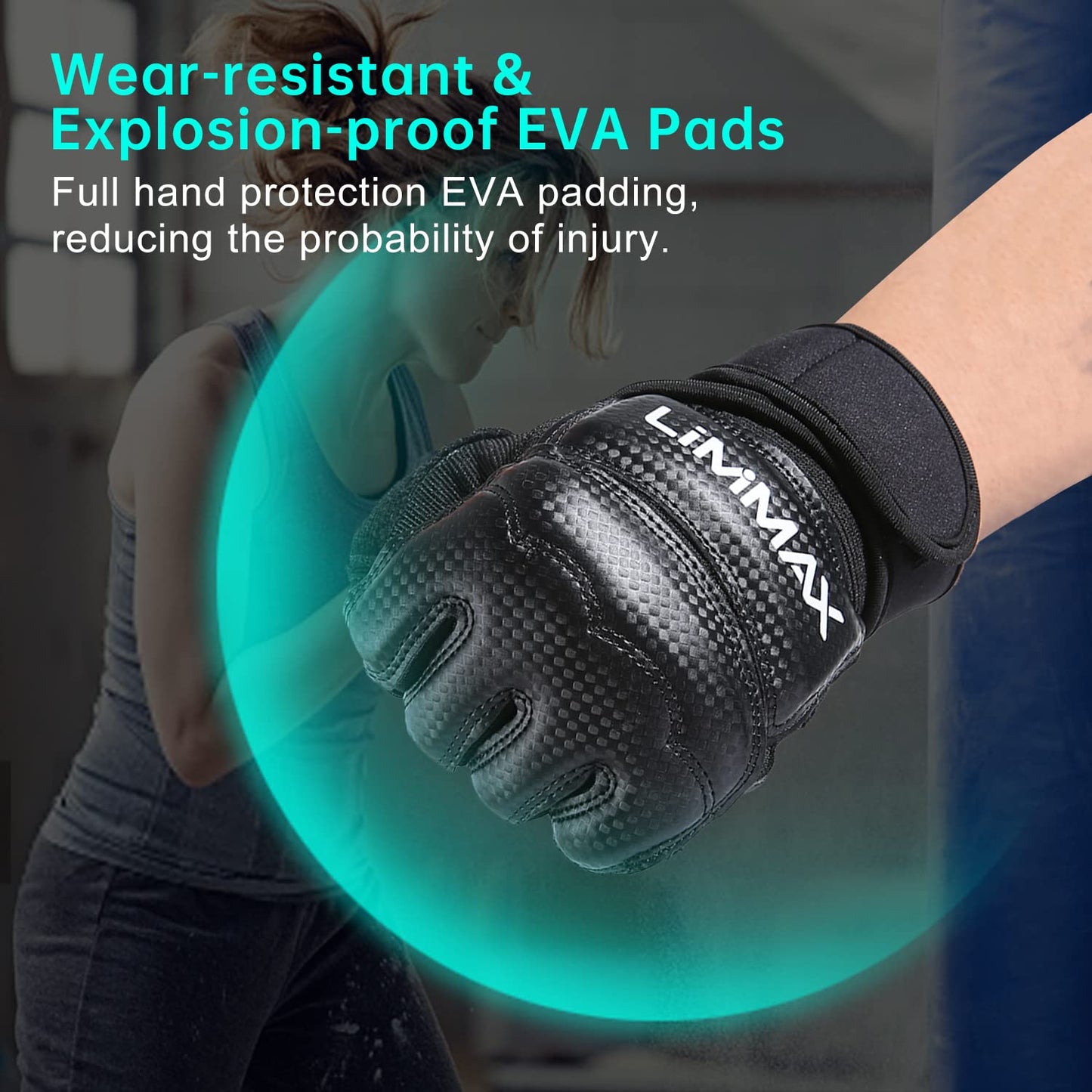 LiMMAX Kickboxing Sparring Gloves MMA Gloves for Men Women Half Finger Boxing Gloves Fighting Gloves Boxing Gloves for Punching Bag Training Gloves for Men Women Black M