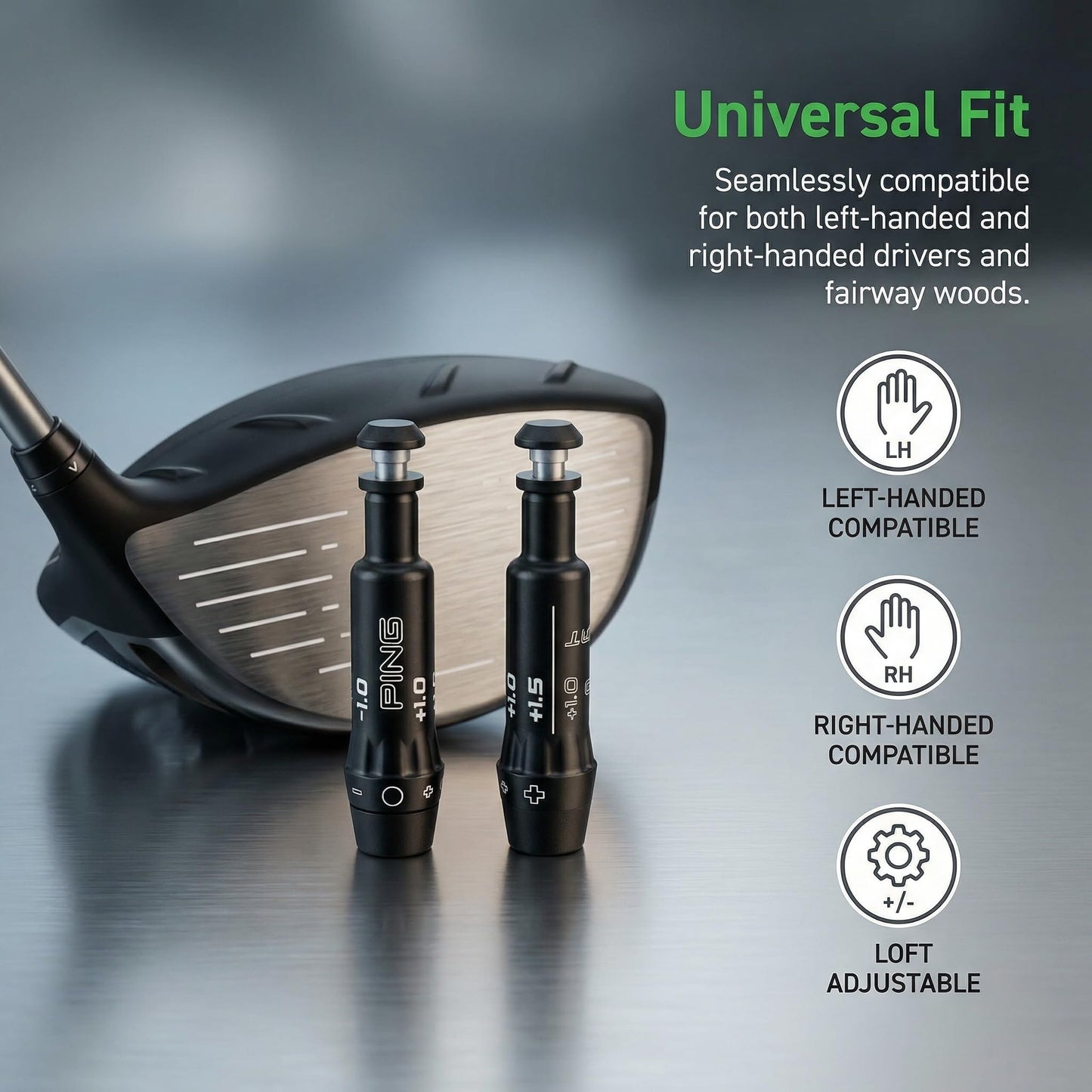 JVeensun Premium Golf Shaft Adapter Sleeve - 0.335" Tip Size | Compatible with Ping G430/G425 Max/G410 Driver & Fairway Woods | All-in-One Kit for Shaft Extension & Replacement (Black |2pcs)