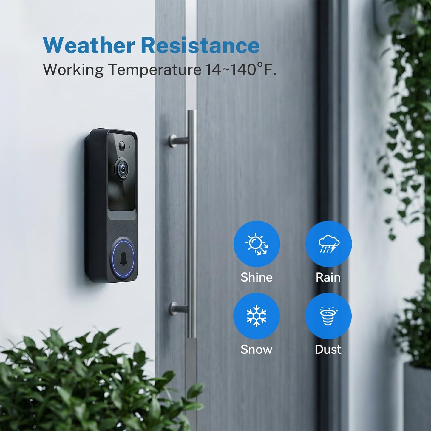 ElioVana 1080P Alerts2-Way 2.4Ghz Wireless Home Security Doorbell Camera with ReceiverAI Human DetectionReal-Time
