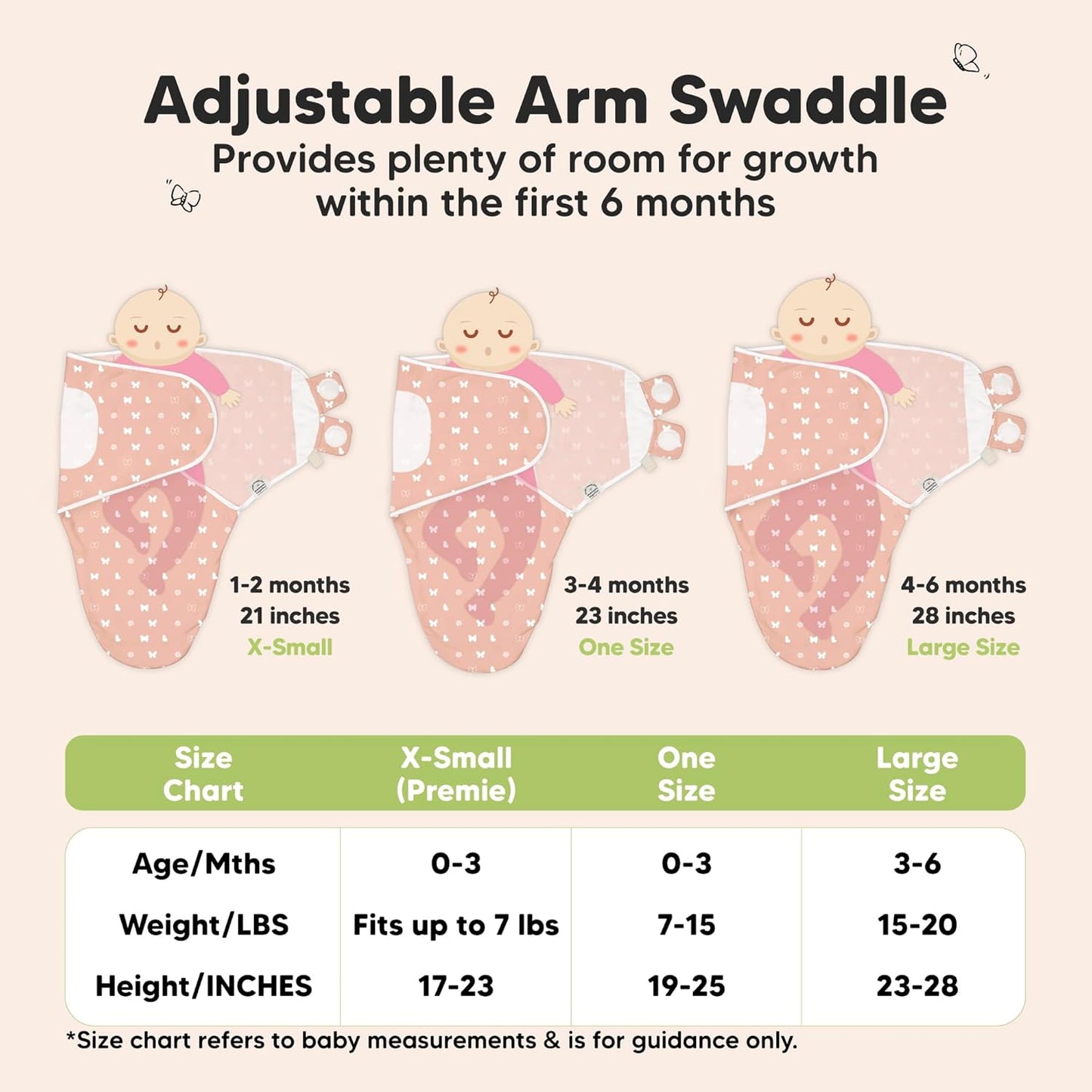 Organic Baby Swaddle Sleep Sacks by [Brand Name] - Soft & Snug Swaddles for Newborns 0-3 Months | Butterflies, XS