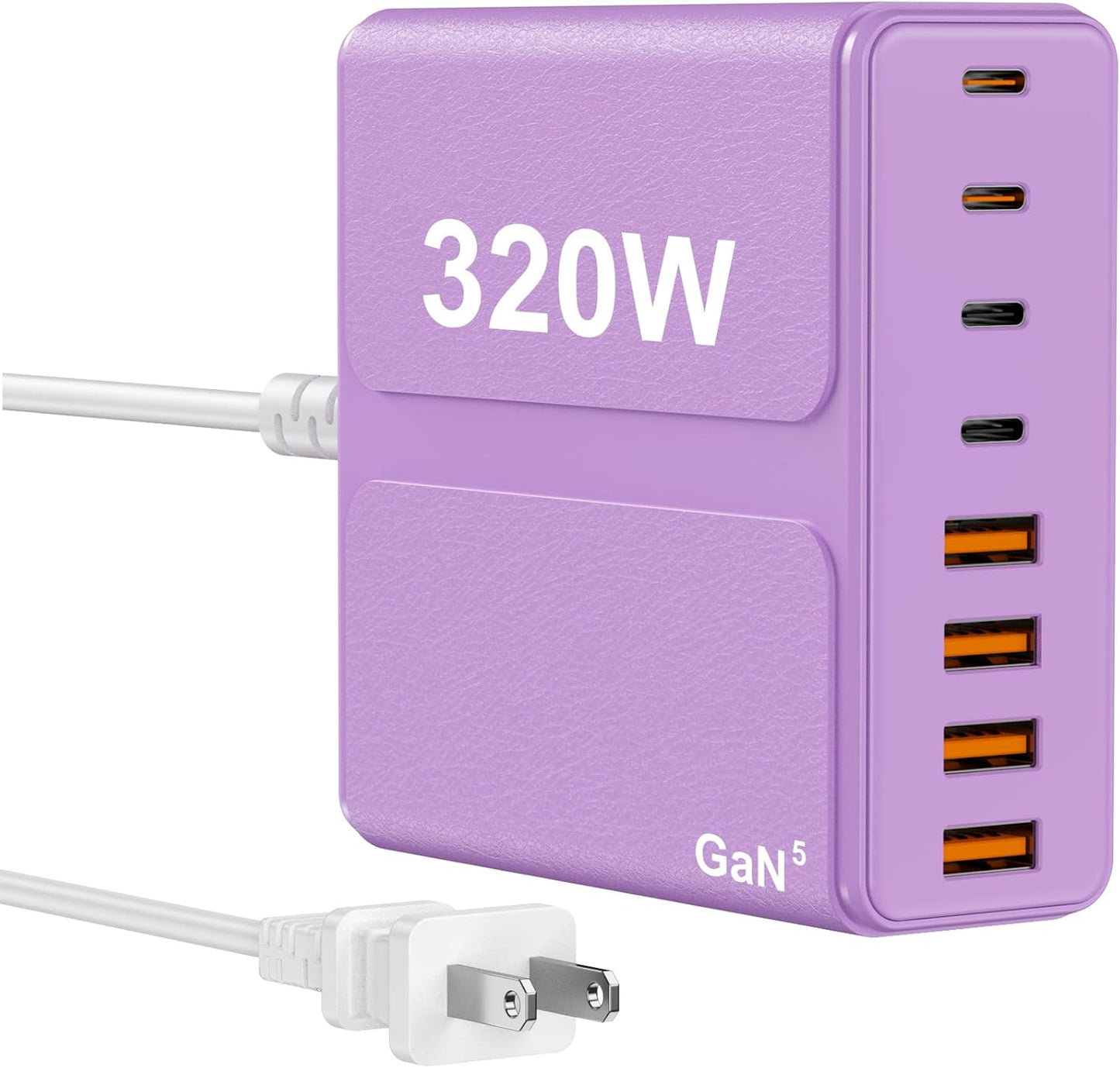 beniflt 320W 8-Port 65W USB C Charger Block, USB C Charging Station PD PC Laptop Fast Charger Adapter