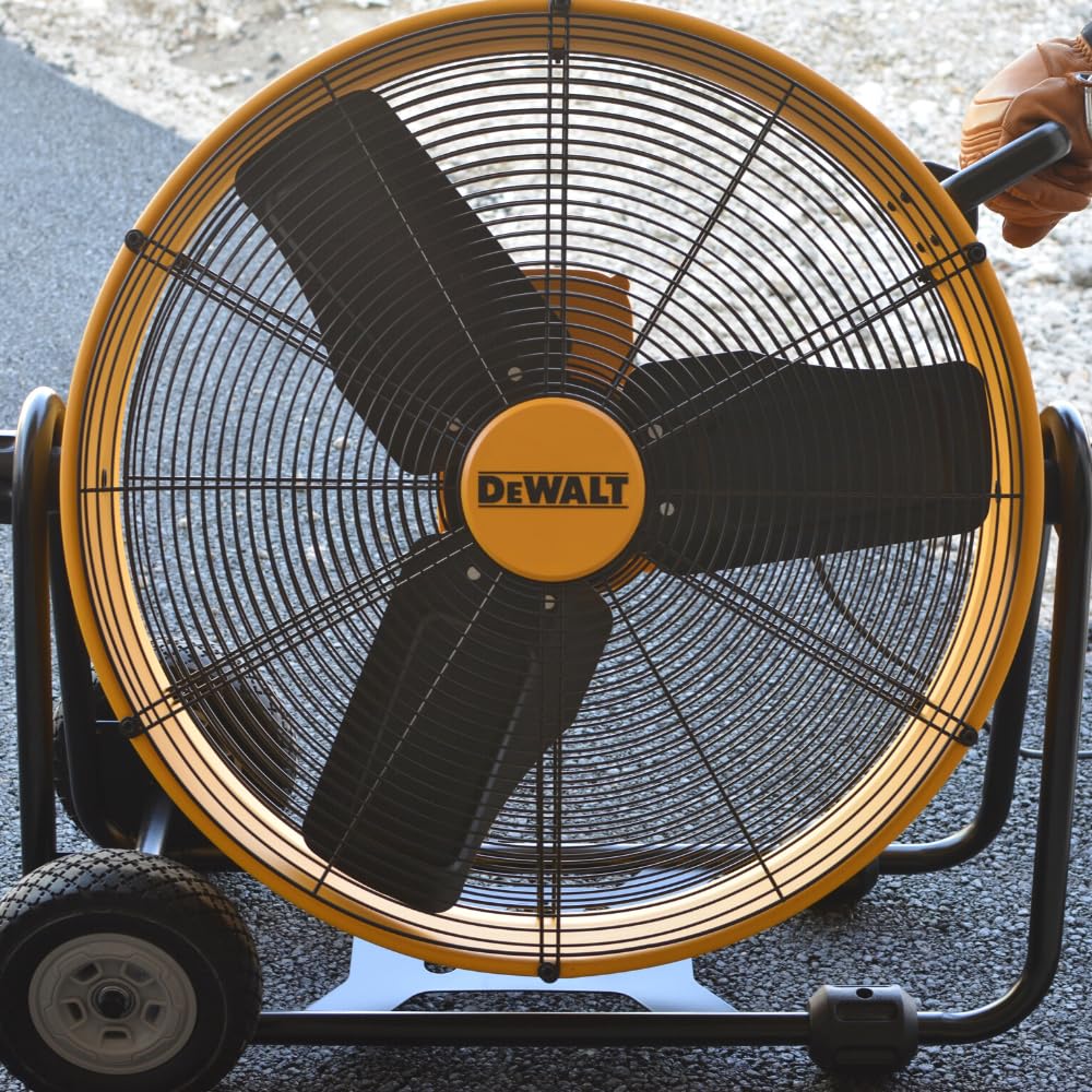 DEWALT DXF3080 High-Velocity 30" Industrial Drum Fan, 8000CFM, Floor, Barn, Warehouse Fan, Heavy Duty Metal Industrial