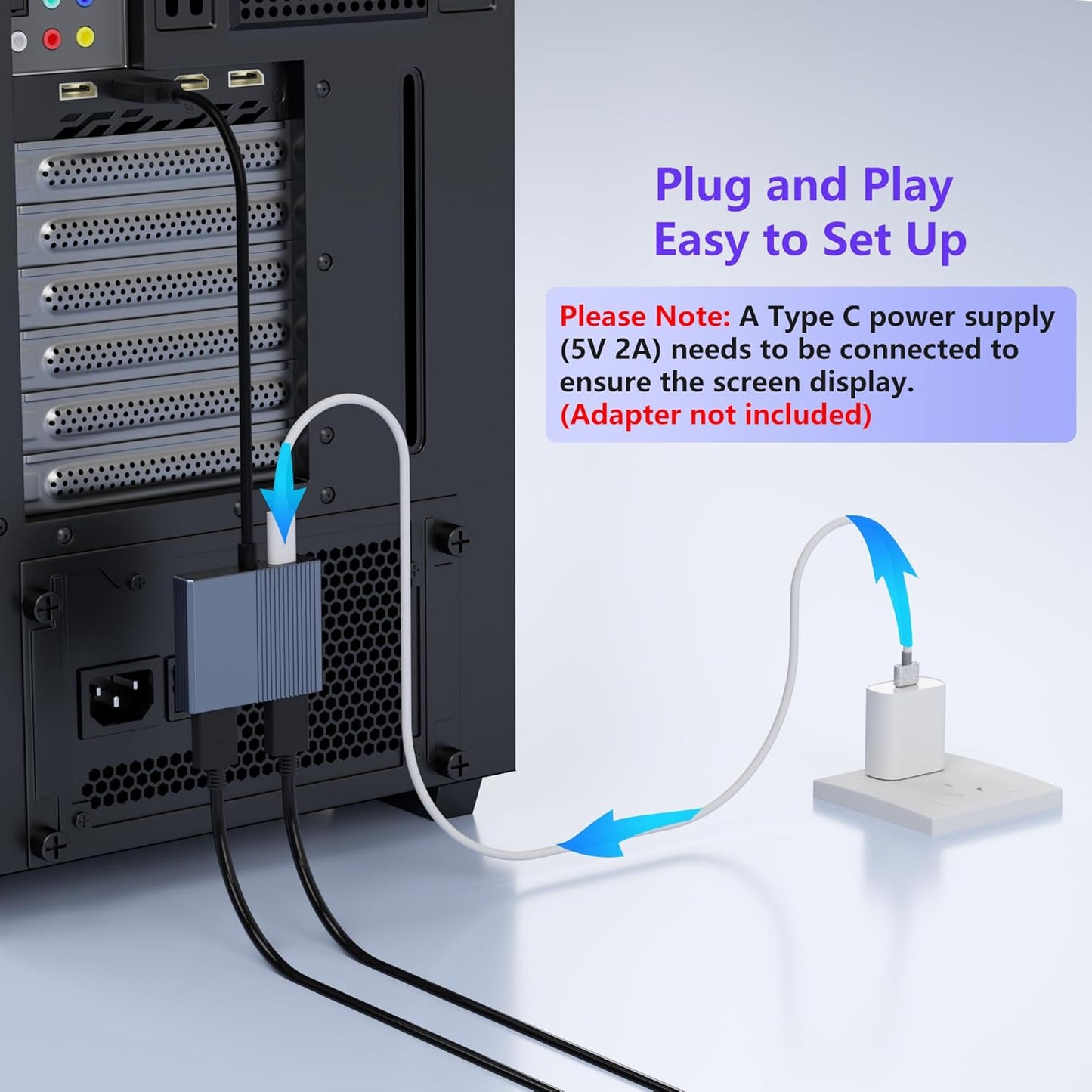 Aibilangose 4K@60Hz 2 DisplayPort to Dual HDMI Adapter, DP to HDMI Splitter Extended Display, Double hdmi Adapter