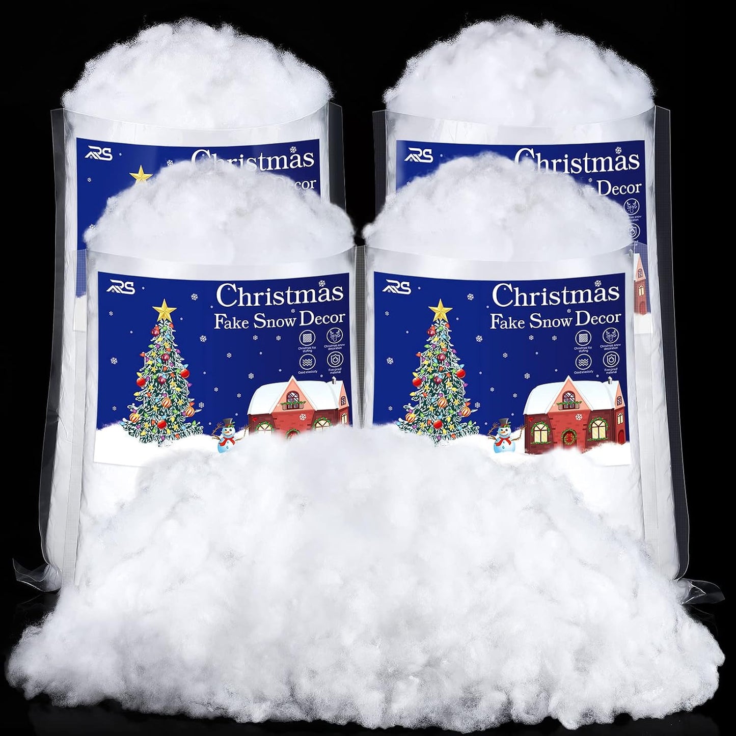 Ruisita Artificial Snow - Fluffy Snow Fiber for Christmas Decor | 35.3 Ounces for Holiday Displays
