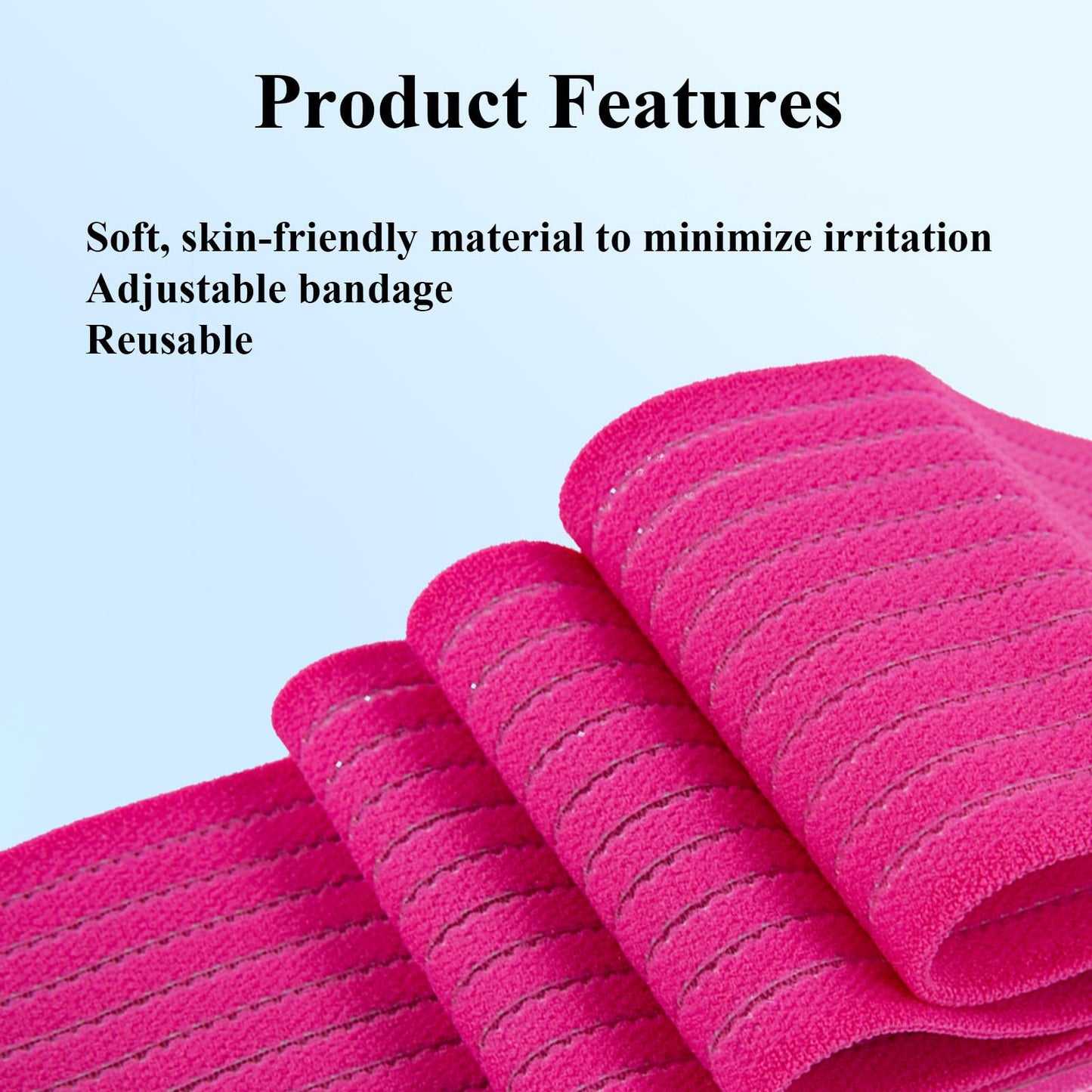 4-Pack Ice Pack Strap,Resuable,Stretchable- 35.5"x3" Adjustable Hook and Loop Elastic Holder & Extender Belt for Secure Ice Pack Wrap, Pink