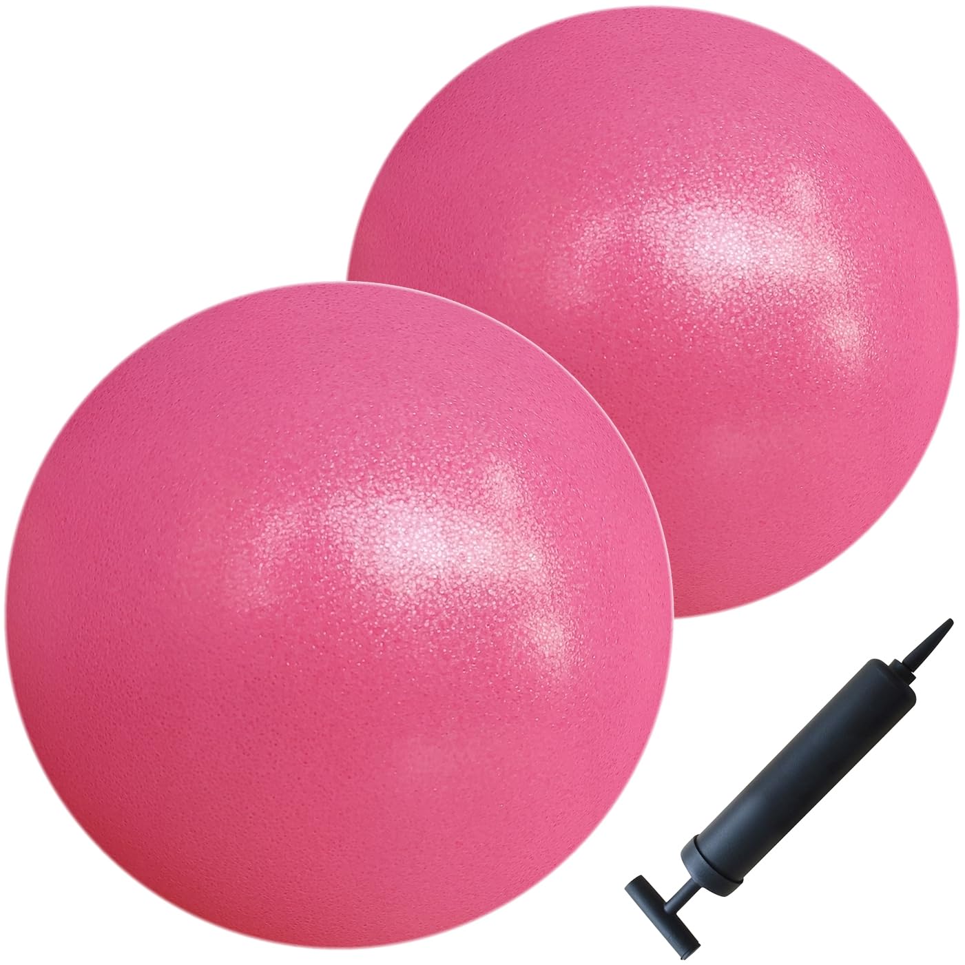 AppleRound 9-inch Pilates Ball, Pack of 2 with 1 Pump, Small Exercise Ball for Pilates, Yoga, Fitness, Physical Therapy, Stability Core Training (Pink)