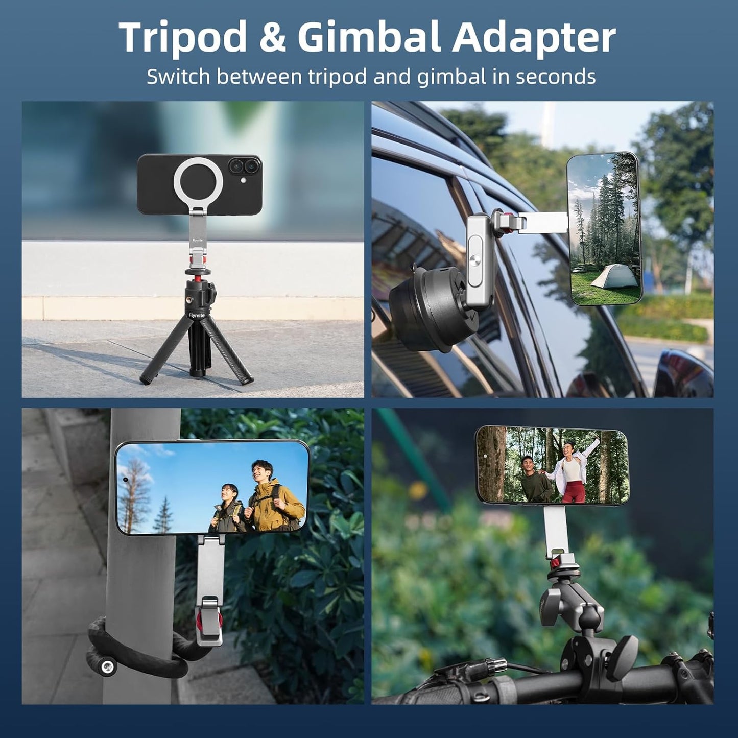 BRDRC 1/4" Cold Shoe Phone Mount with Arca Port, Tripod Mount for MagSafe Magnetic Hot Shoe Adapter with Screw Hole