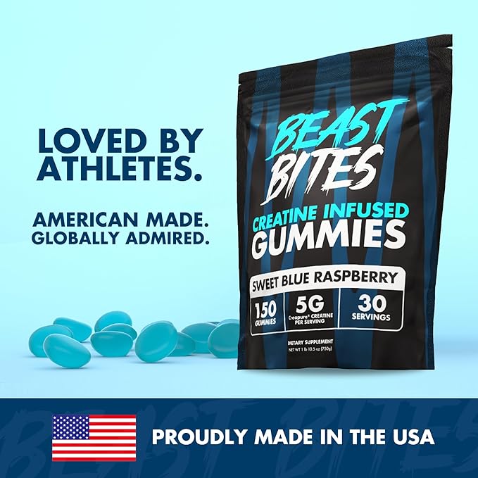 Creatine Infused Gummies - 5g Creapure Creatine Monohydrate Per Serving - NSF Certified for Sport - 30 Servings