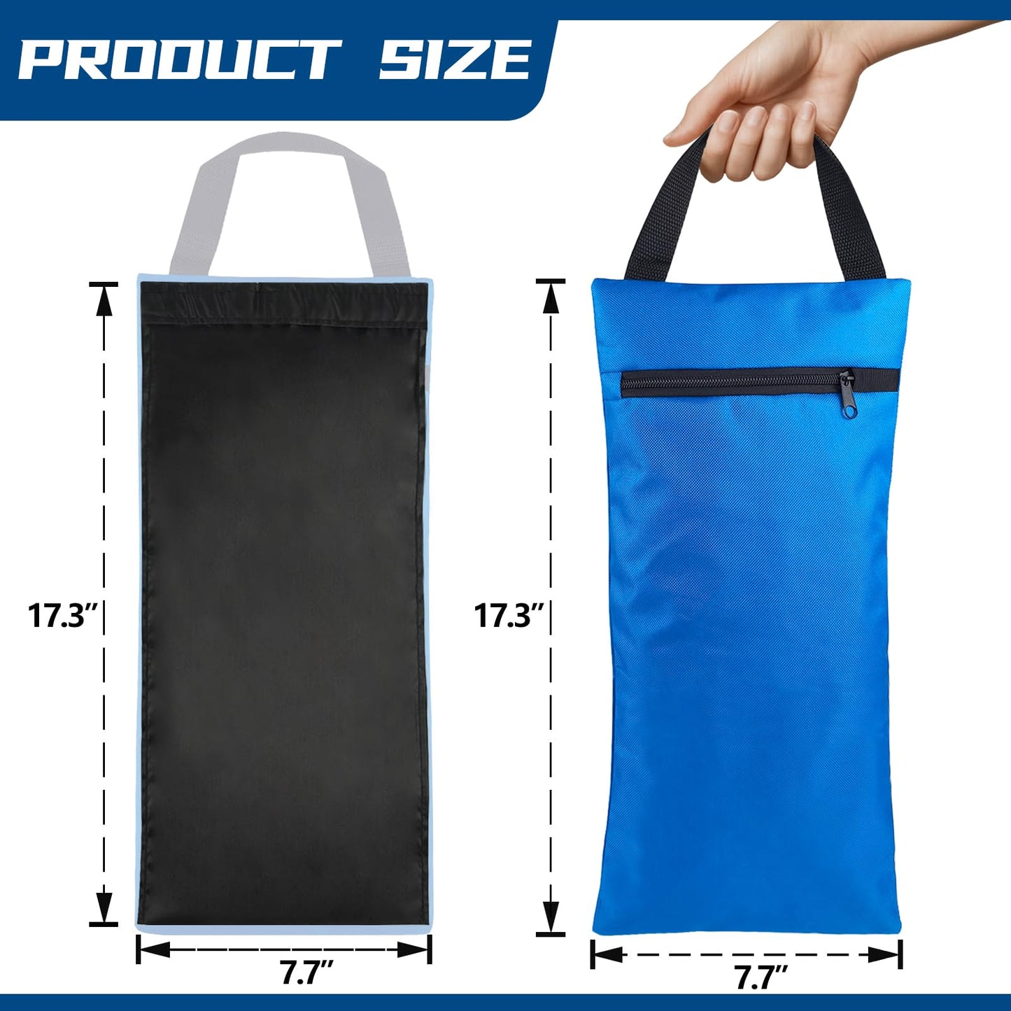 Unfilled Yoga Sandbags with Dual Compartment, Waterproof 600D Oxford Outer Fabric & Double Leak-Proof Inner Bag for Strength Training, Pilates, Yoga, Fitness(Blue, 2 Pack Not Include Fillers)