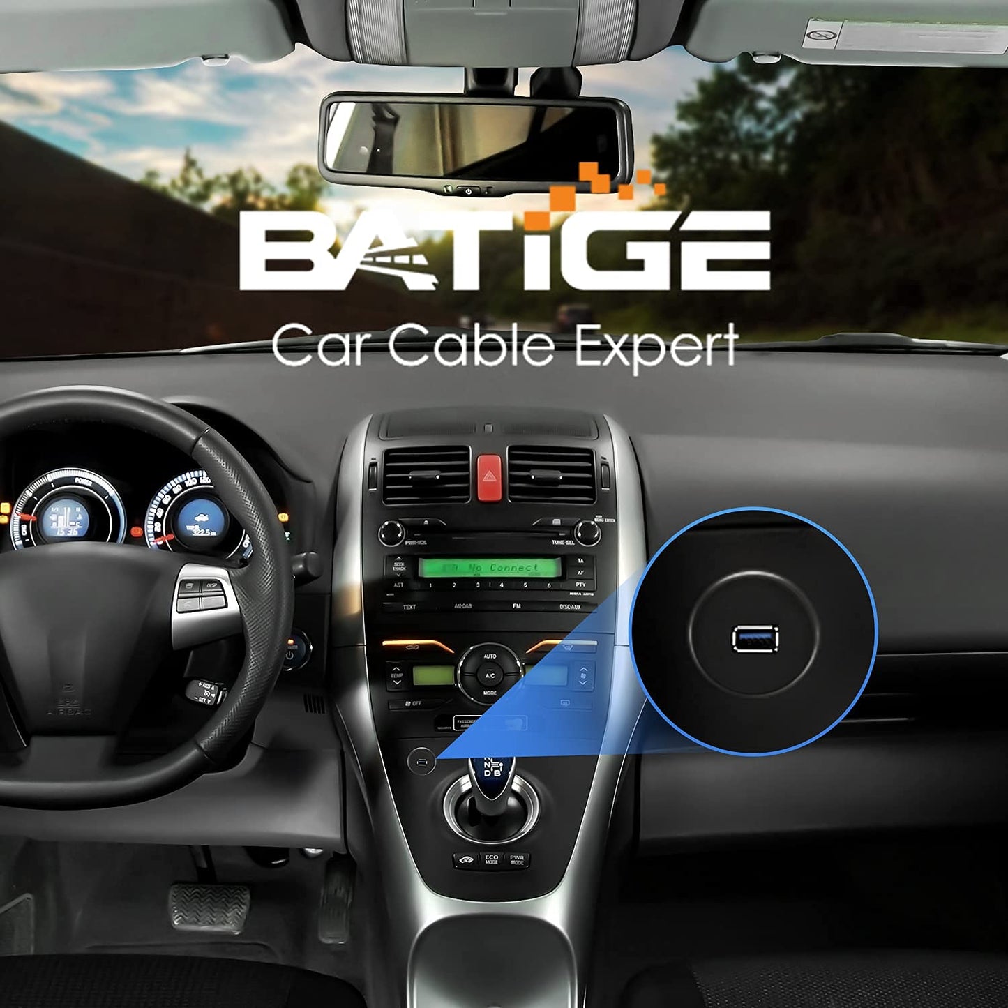 3.0 3ft BATIGE Single Port USB Male to Female AUX Car Mount Flush Cable Waterproof Extension for Car Truck Boat
