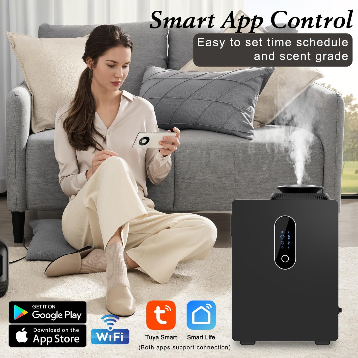 2026 Upgraded HVAC Scent Diffuser Machine Cover 6000 Sq.Ft With Wi-Fi Control for Large Room, 1000ml Scent Air Machine For Home, Waterless Cold Air Aromatherapy Essential Oil Diffuser for Hotel,Office