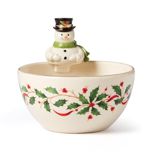 Lenox 893504 Holiday Snowman Bowl, Christmas Hosting