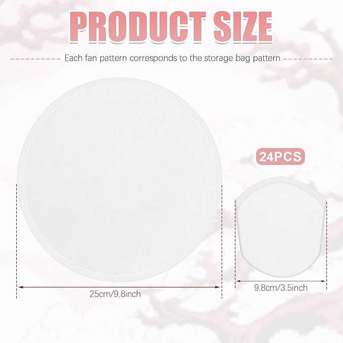 Gejoy Foldable Flying Disc Fans Bulk with Bags 9.8 Inch DIY Sublimation Handheld Cooling Fan Beach Flying Disc for Summer Outdoor Games Activities Birthday Wedding Party Favors