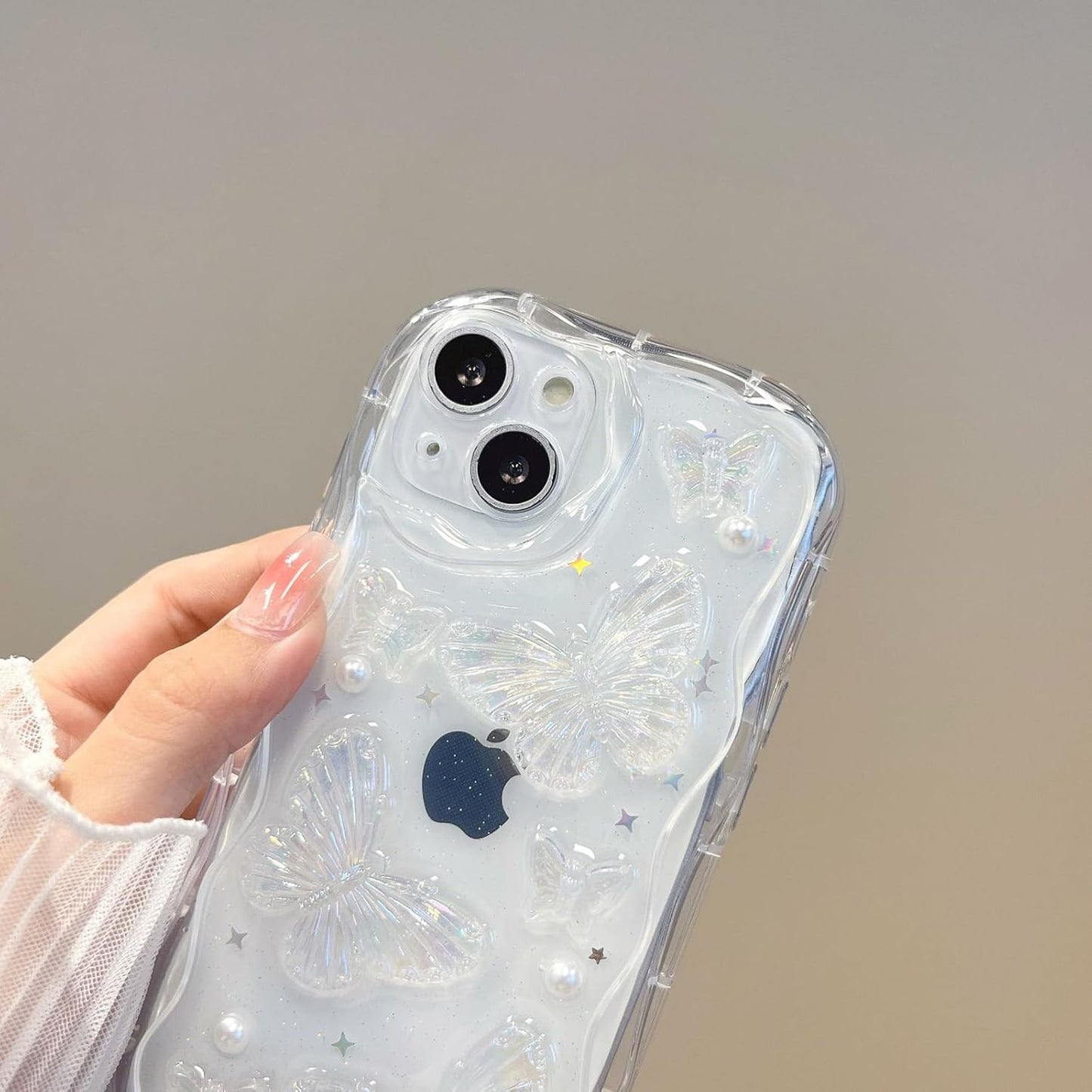 Cutecasee 3D 11, Phone Case for Women/Girls, Butterfly Crystal Bling Glitter Clear Case for iPhone Compatible