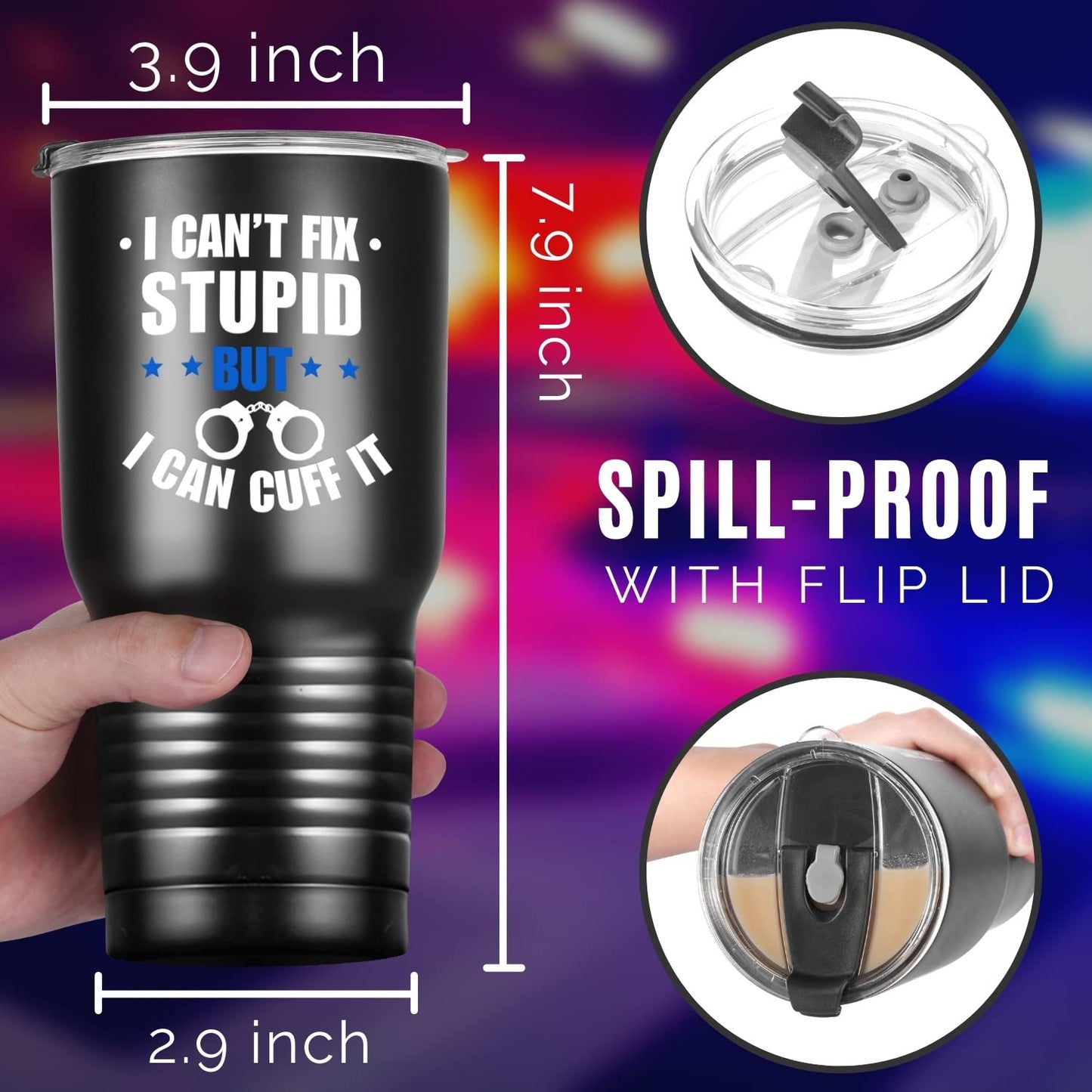 Onebttl 30 oz Stainless Steel Tumbler - Funny Gifts for Police Officers, Law Enforcement, Correctional Officers, Retirement, Graduation