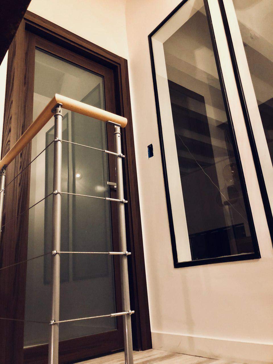 SARTODOORS Lite Opaque Glass Door 30x84 | Planum 2102 Chocolate Ash | Frames Trims Satin Nickel Hardware | Solid Core Wood Doors