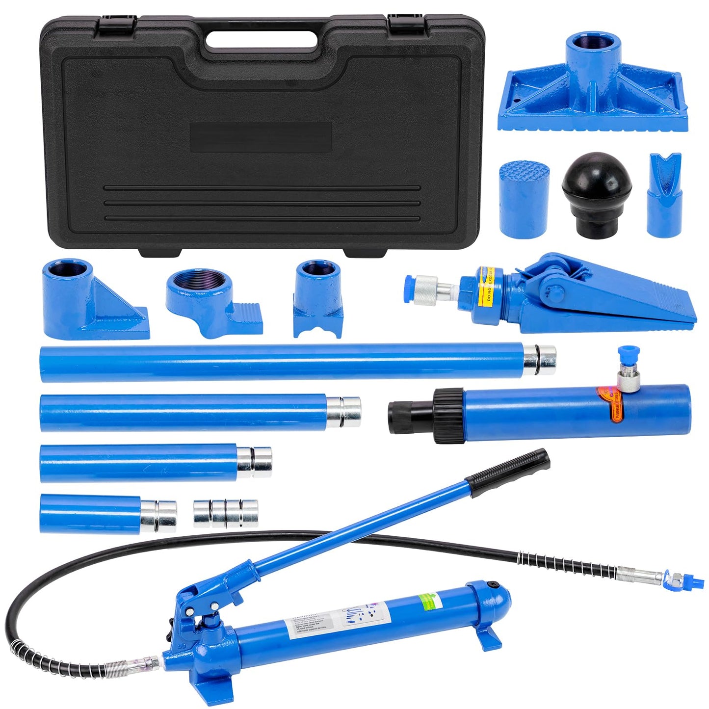 10 Ton (22046 lbs Capacity) Hydraulic Porta Power Kit, Multifunctional Auto Body Frame Repair Jack with 4.6 Ft Oil Hose & Storage Case, Heavy Duty Hydraulic Jack for Car Truck SUV Garage