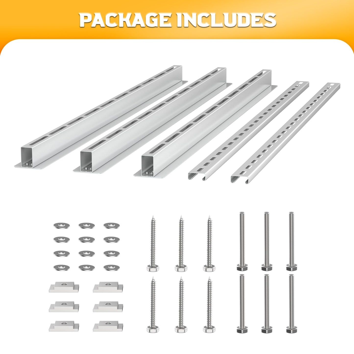 WALMANN Overhead Tote Storage Rail System, Garage Ceiling Bin Storage Rack Heavy Duty Adjustable Tote Slide Rails(White, Bins are not Included)