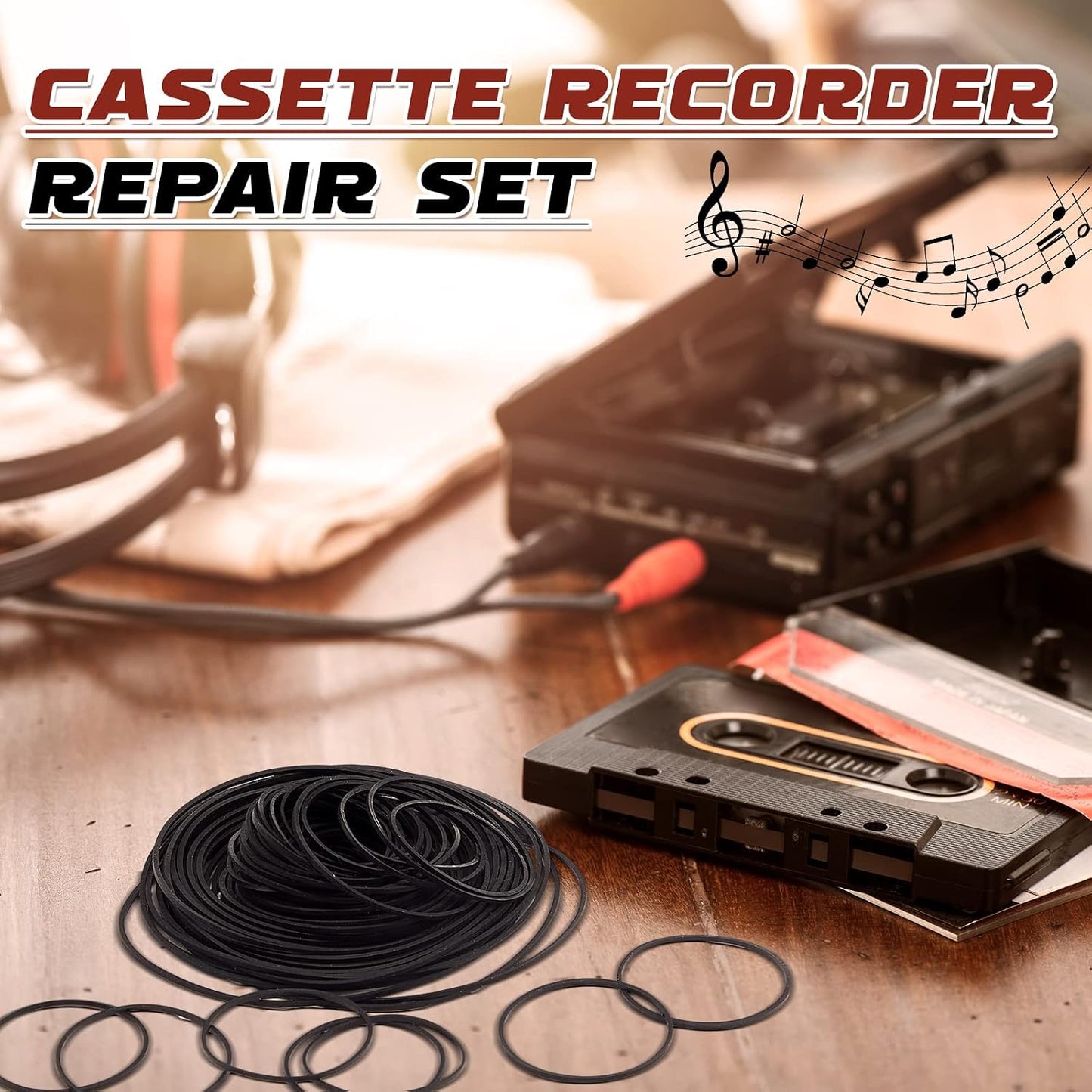 100 40-135 mm Cassette Cassette Drives(1mm Kanayu Pcs Recorder Rubber Belts Square Tape Machine Repair Maintenance Mix
