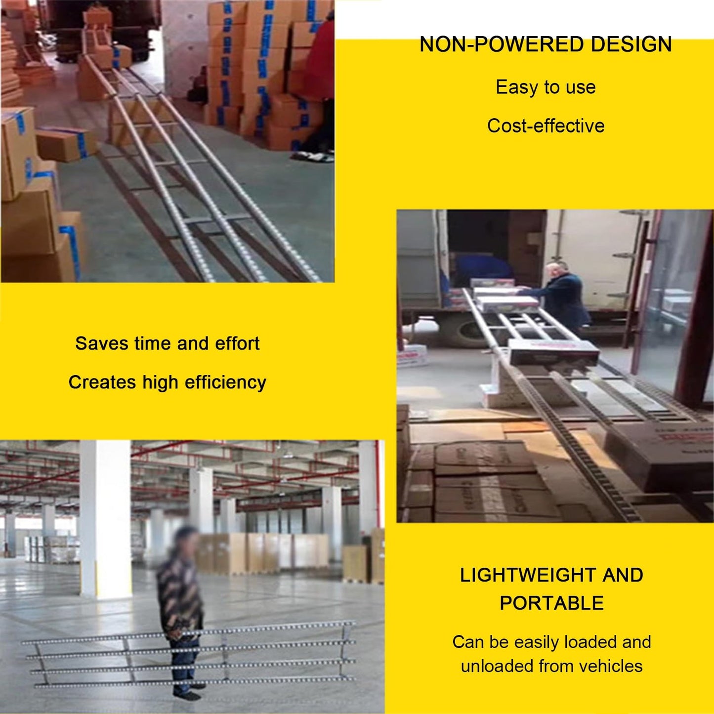 This Light-Duty Conveyor Roller Stands, Stainless Steel Adjustable Skate Wheel Flow Rail for Warehouses and Factories