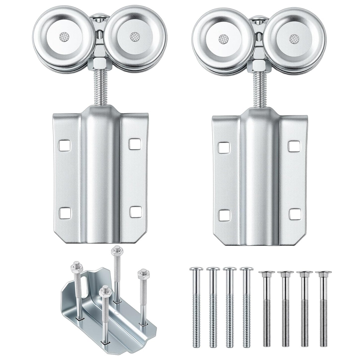 Hicarer 2 Pcs Wheel Trolley Assembly Barn Door Rollers for 1-3/4" Wide and 2-1/4" or Taller Rail Hanging Track, Beam Trolley Applied for Mount Heavy Barn and Shed Sliding Doors