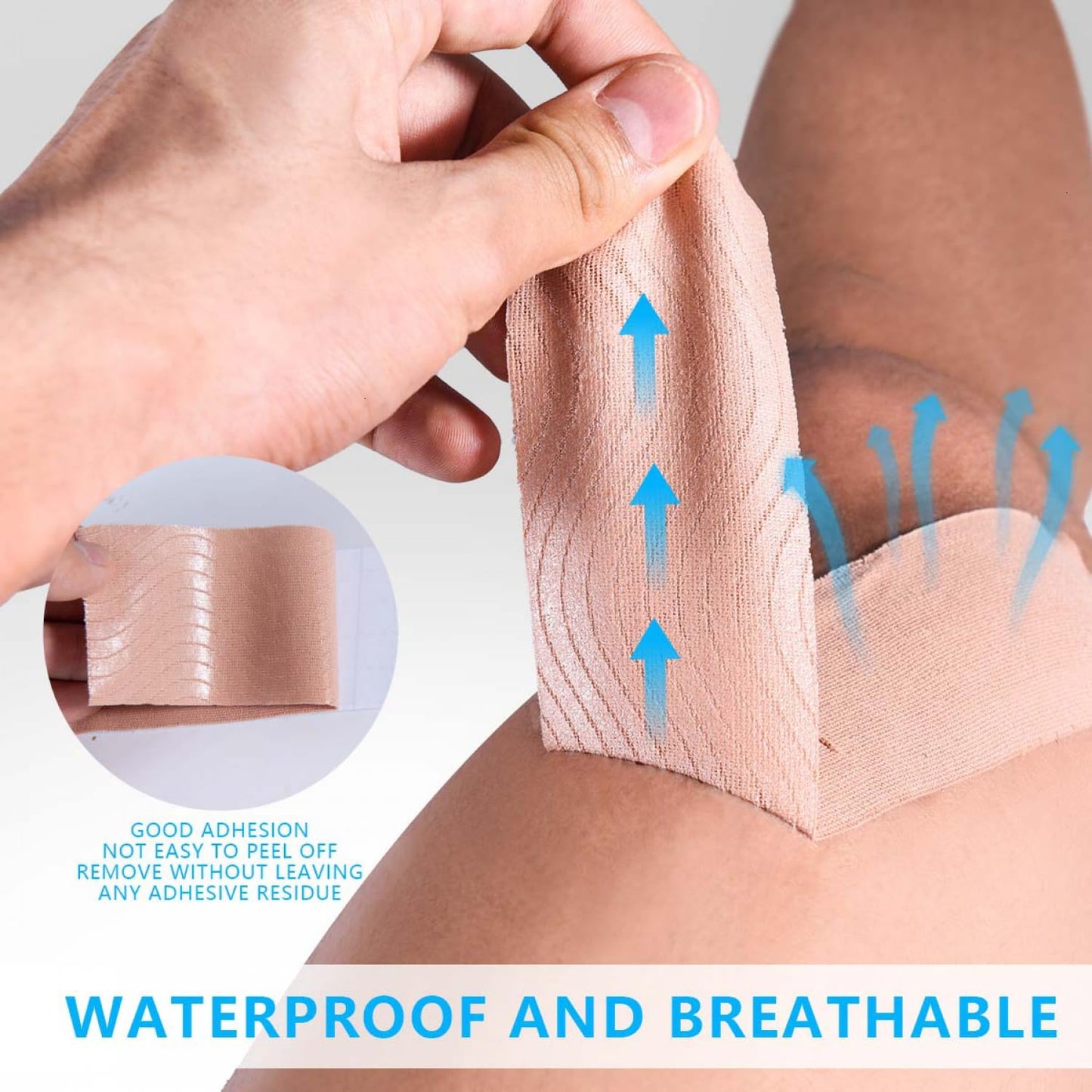 SenseYo 2 Pack Kinesiology Tape, Athletic Tape Supports Protects Muscles, Knees, Shoulders & Plantar Fasciitis, Waterproof & Hypoallergenic Kinesiology Tape (Skin Color)