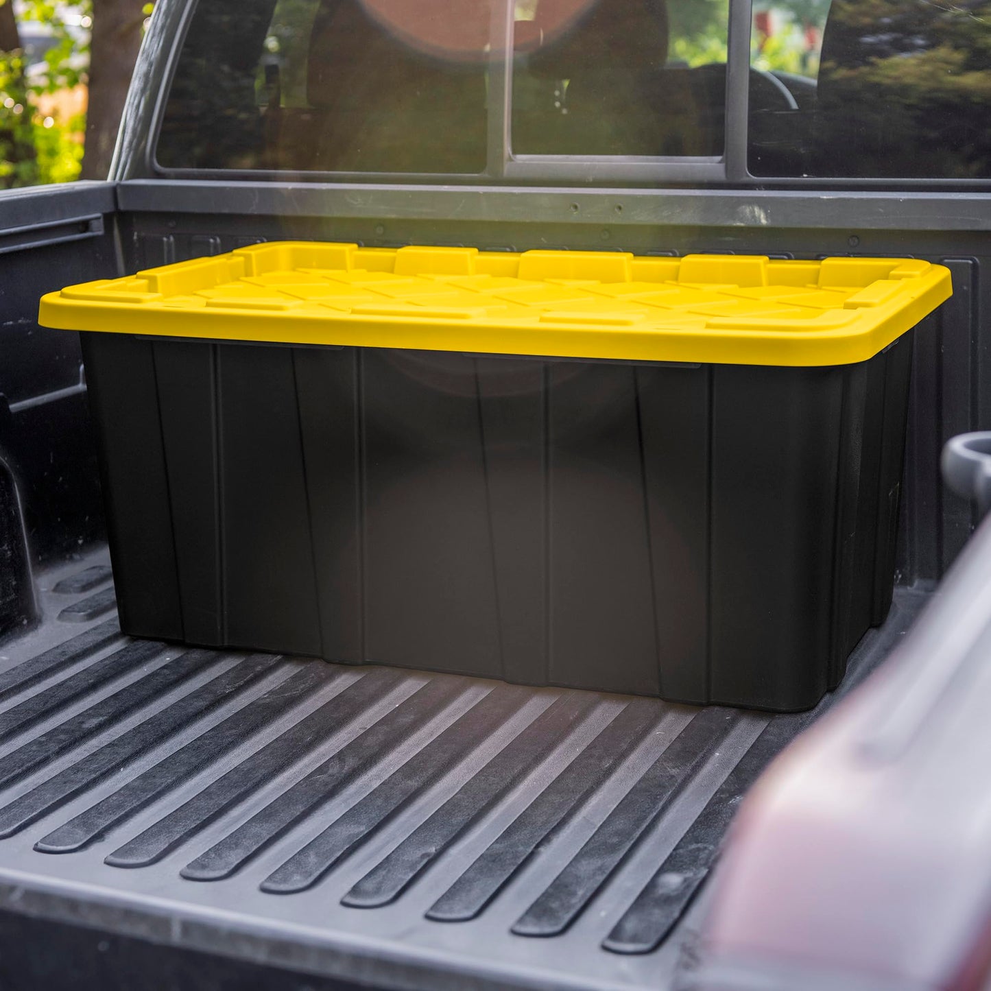 Sterilite 8-Pack Industrial Tote, Plastic Storage Container Bins with Lids, 38 Gallon - Heavy-Duty Organizing Containers for Closet, Bathroom, and Office