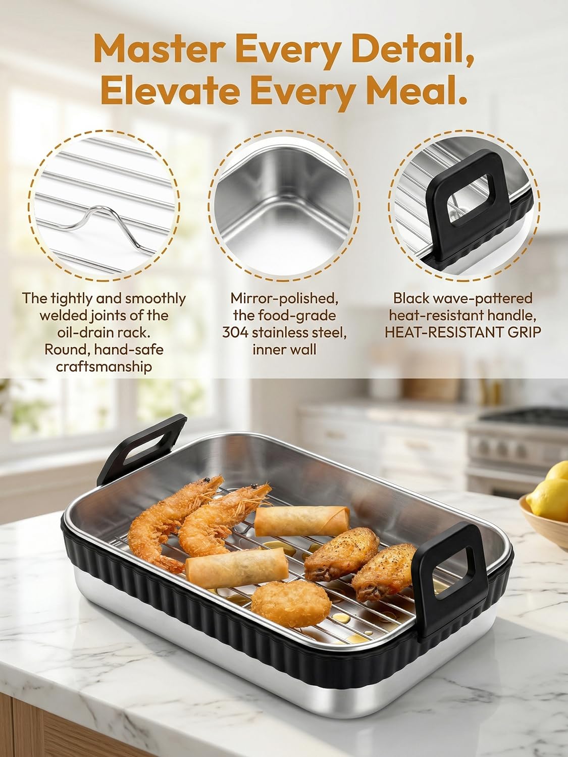 Edelstahl 304 Air Fryer Liner Compatible for Ninja DZ071/DZ550/DZ401, Reusable Airfryer Liners Accessories