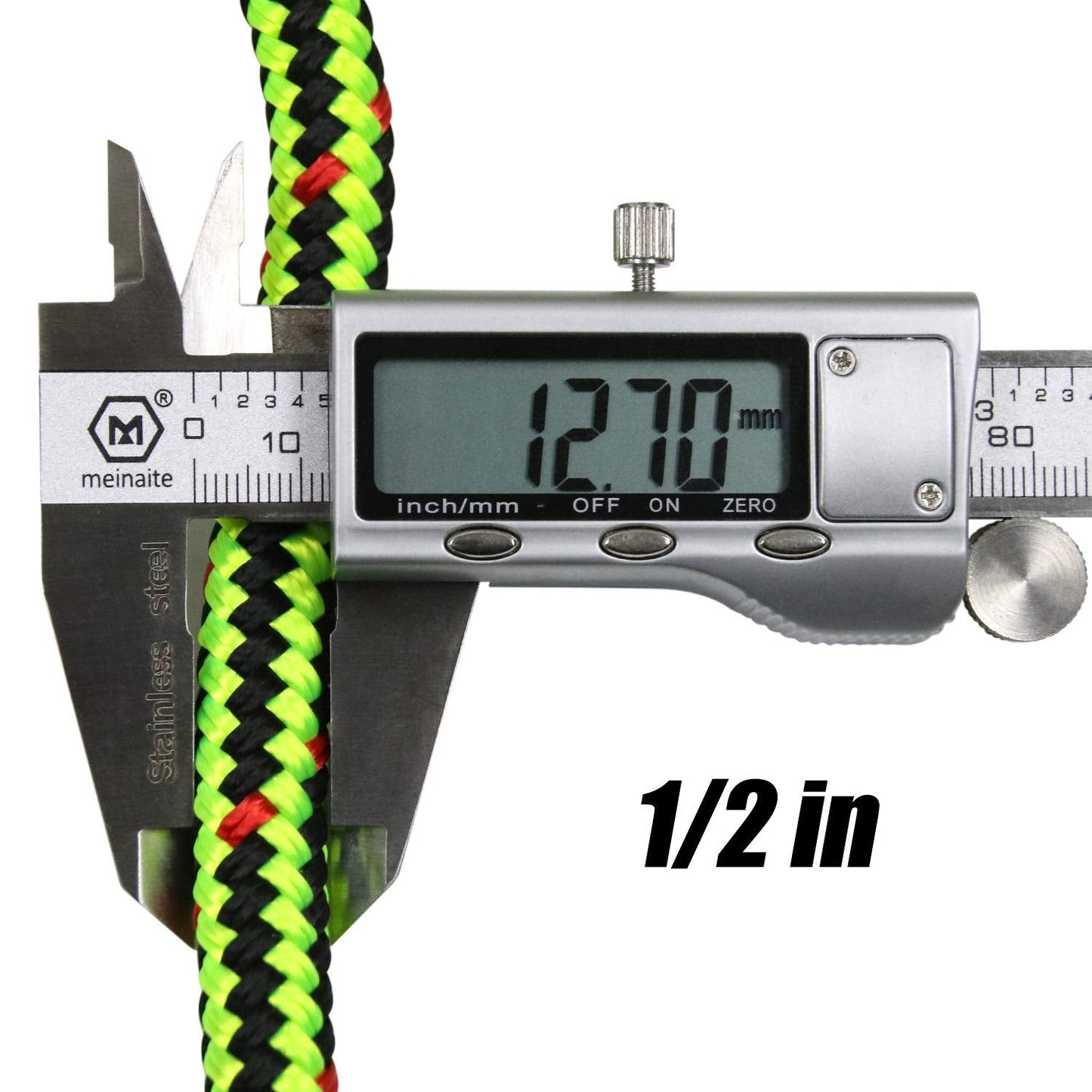 Perantlb 16 Strand Arborist Climbing Rope, UV Resistant and Weather Resistant Double Braided Boat rope1 / 2 "by 150 'Black with Green…