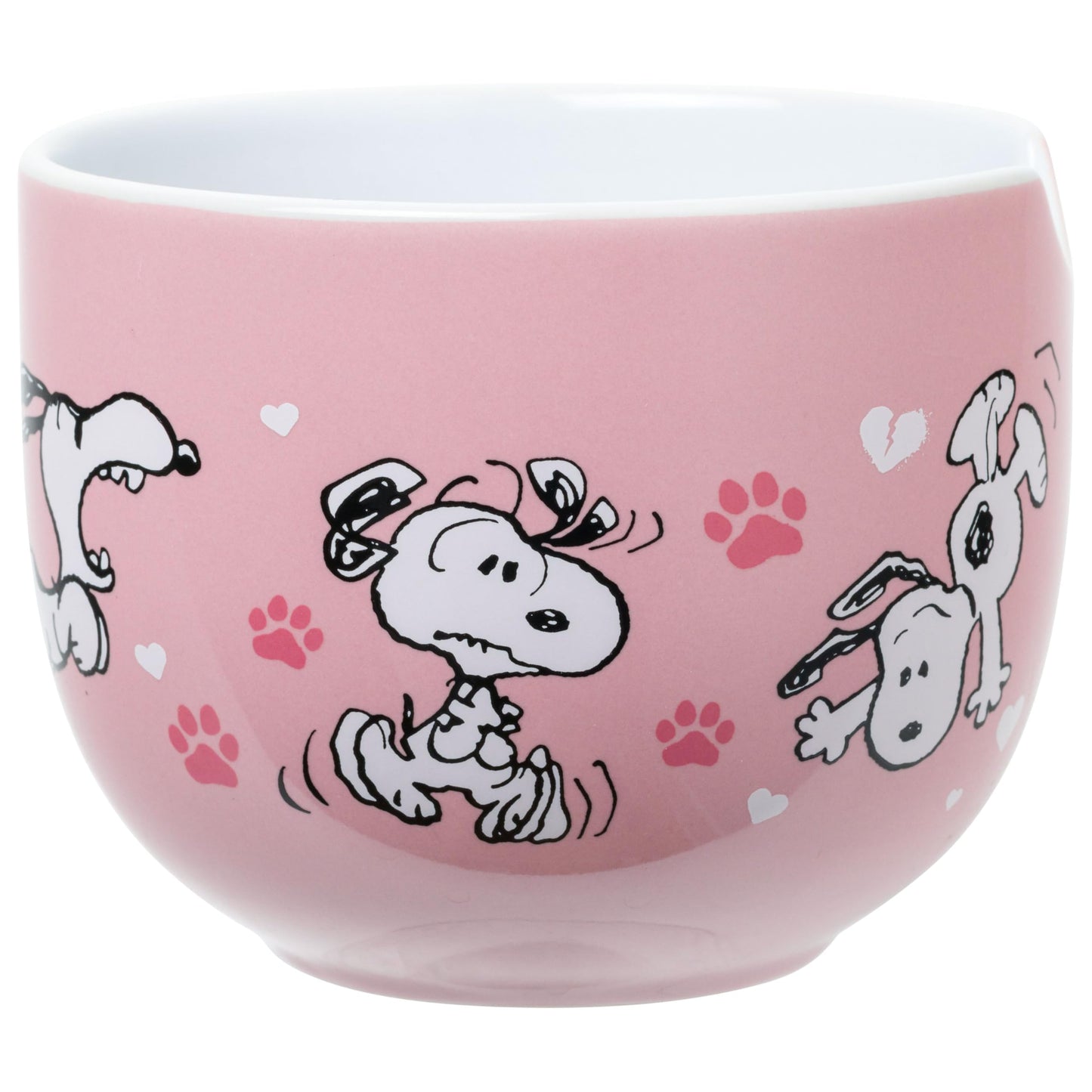 Silver Buffalo Peanuts Snoopy Poses Puppy Love Ceramic Ramen Noodle Rice Bowl with Chopsticks, Microwave Safe, 20 Ounces