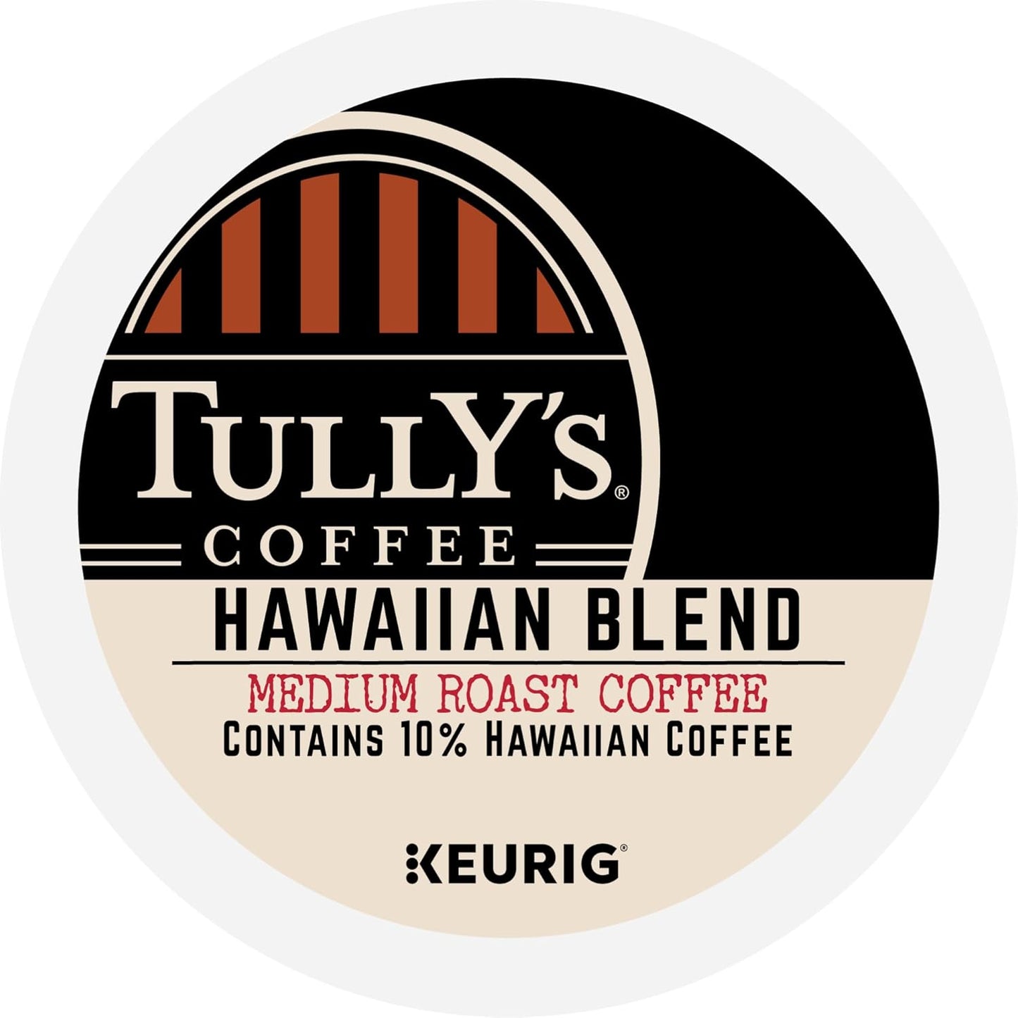 Tully's Coffee Hawaiian Blend K-Cup Pods - Medium Roast, 60 Count (6 Packs of 10)