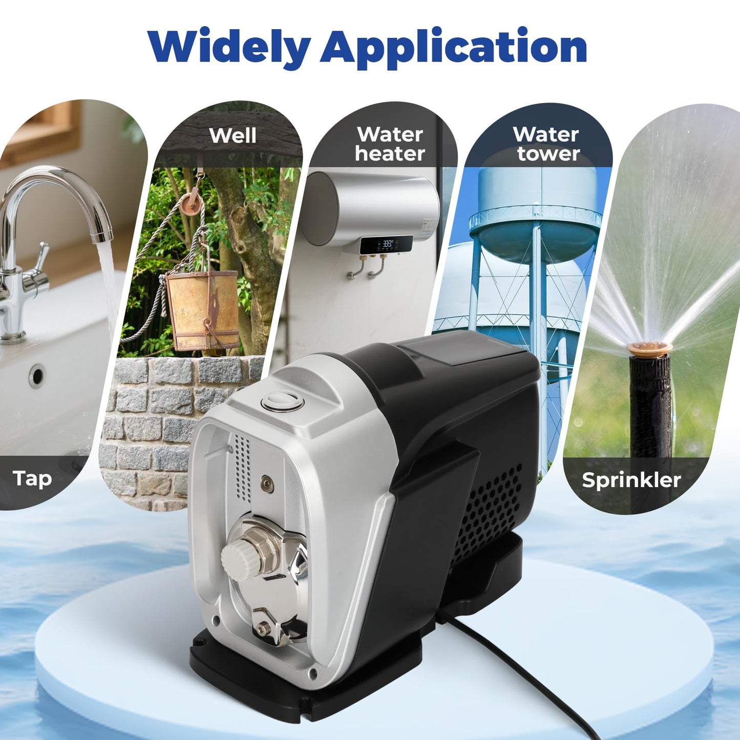 80 PSI 115V Self-Priming Whole House Water Pressure Booster Pump, Variable Speed Automatic Constant Pressure, 98562818 60Hz Home Water Pressure Booster Pump, Shower, Garden, Shallow Well