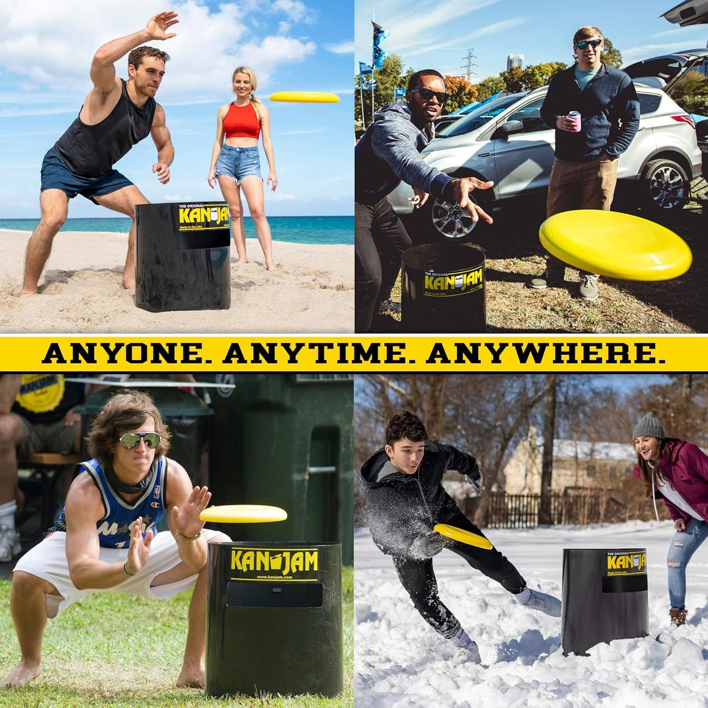 Kan Jam Original Disc Toss Game Set – Portable Outdoor Frisbee Team Game for Backyard, Beach & Tailgates – Includes 2 Goals and Official Flying Disc