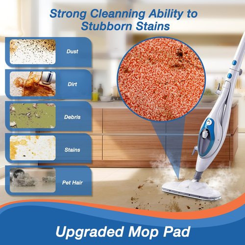 MXZONE 8 Pack Steam Mop Replacement Pads Compatible with PurSteam Steam Mop Cleaner 10-in-1, 4 Upgraded Ultra Cleaning Pads and 4 Microfiber Steamer Washable Reusable Pads Replacement