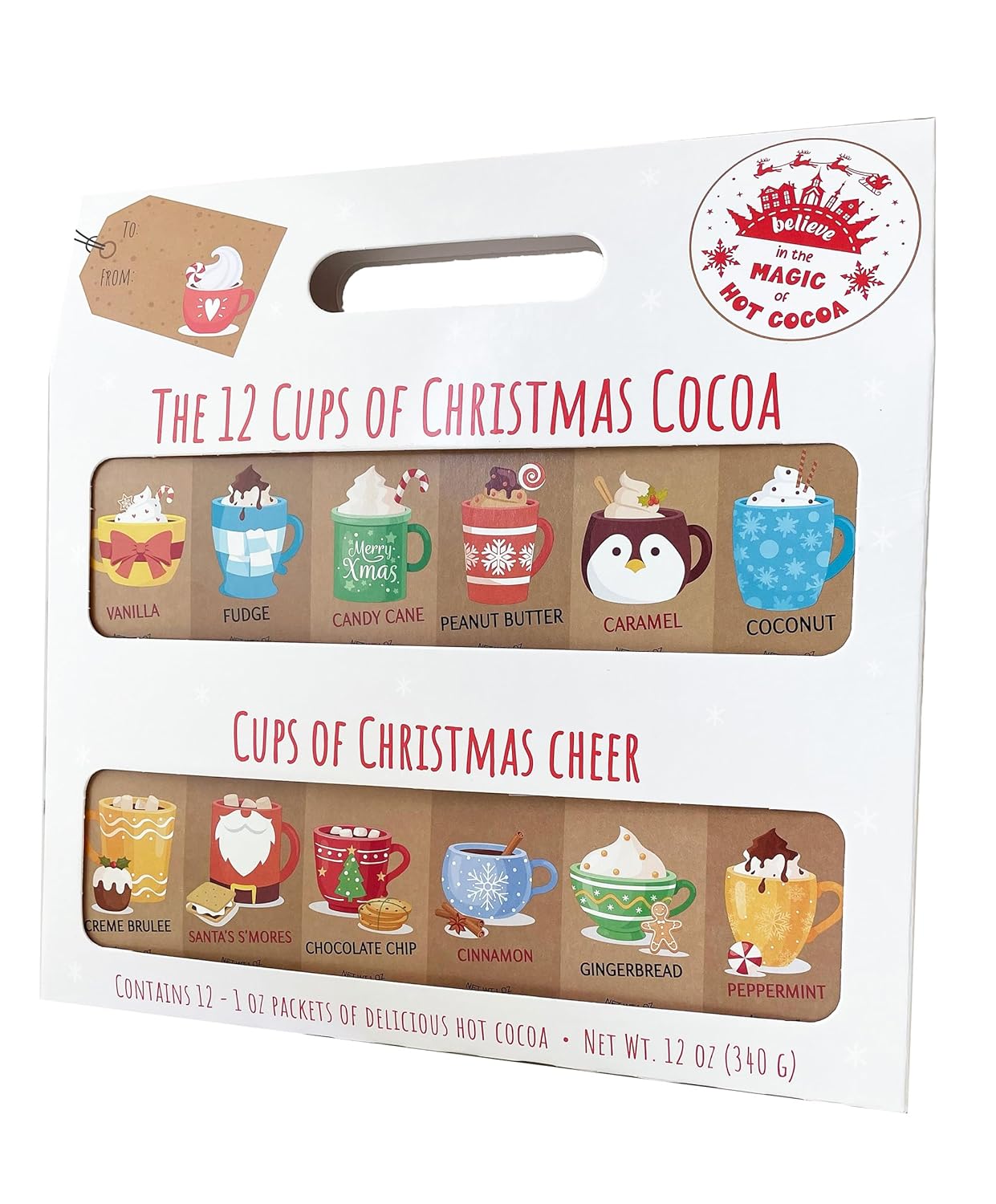 Skiennix Christmas Coffee & Hot Chocolate Gift - 12 Varieties Advent Calendar for Kids & Adults