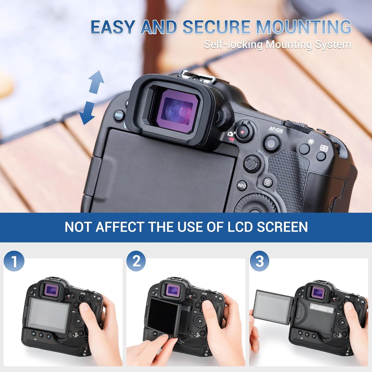 2-Pack R3 JJC ER-H Soft Eyecup Eye Cup Eyepiece Viewfinder & RF Mount Body Cap Rear Lens Cover Cap for Canon EOS Camera
