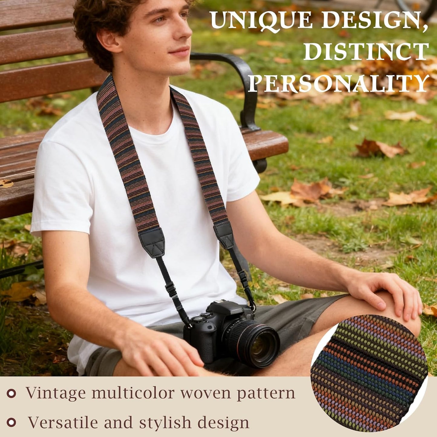 Brvlsoc Bohemian Vintage Adjustable Camera Shoulder & Neck Strap with Quick Release Harness Universal Fit for DSLR