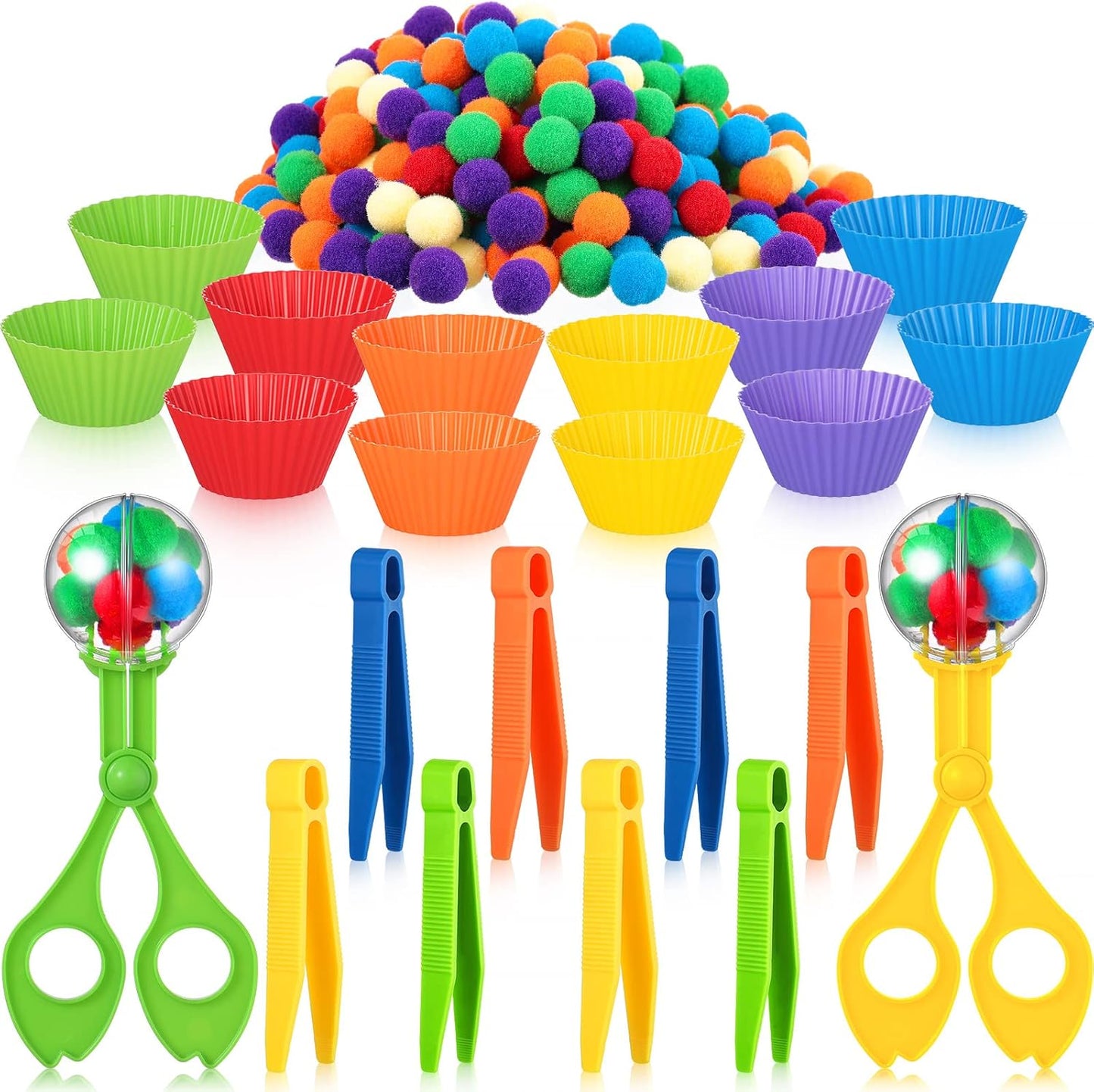Skiennix Fine Motor Skills Handy Scooper Set - 142 Pieces for Early Education & Sensory Play