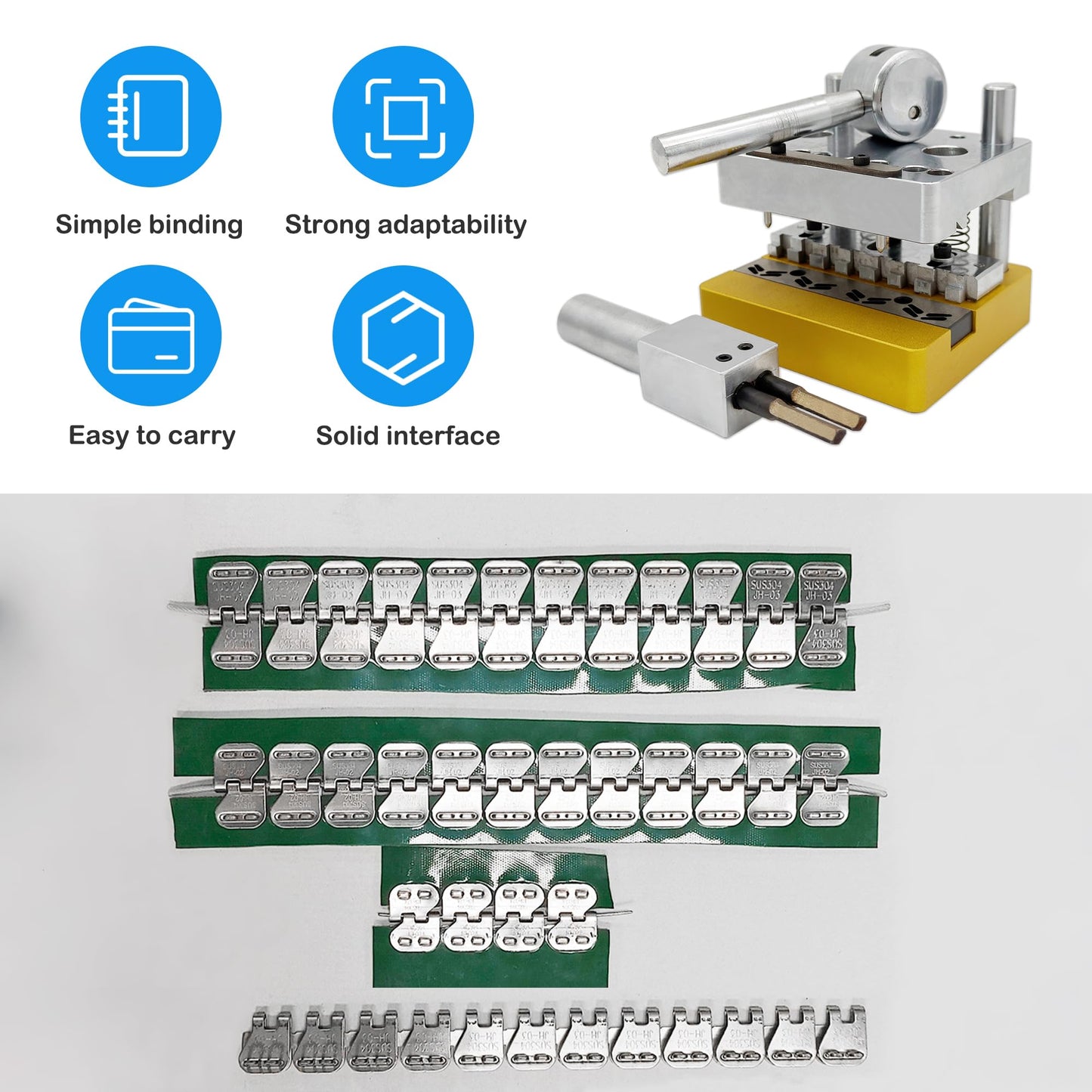 Mini 4" Conveyor Belt Staple Fastener Installation Tool Mechanical Splice Lacing Machine Fastener Lacer for Butterfly Steel Buckle Staple Fasteners, Easy Installation