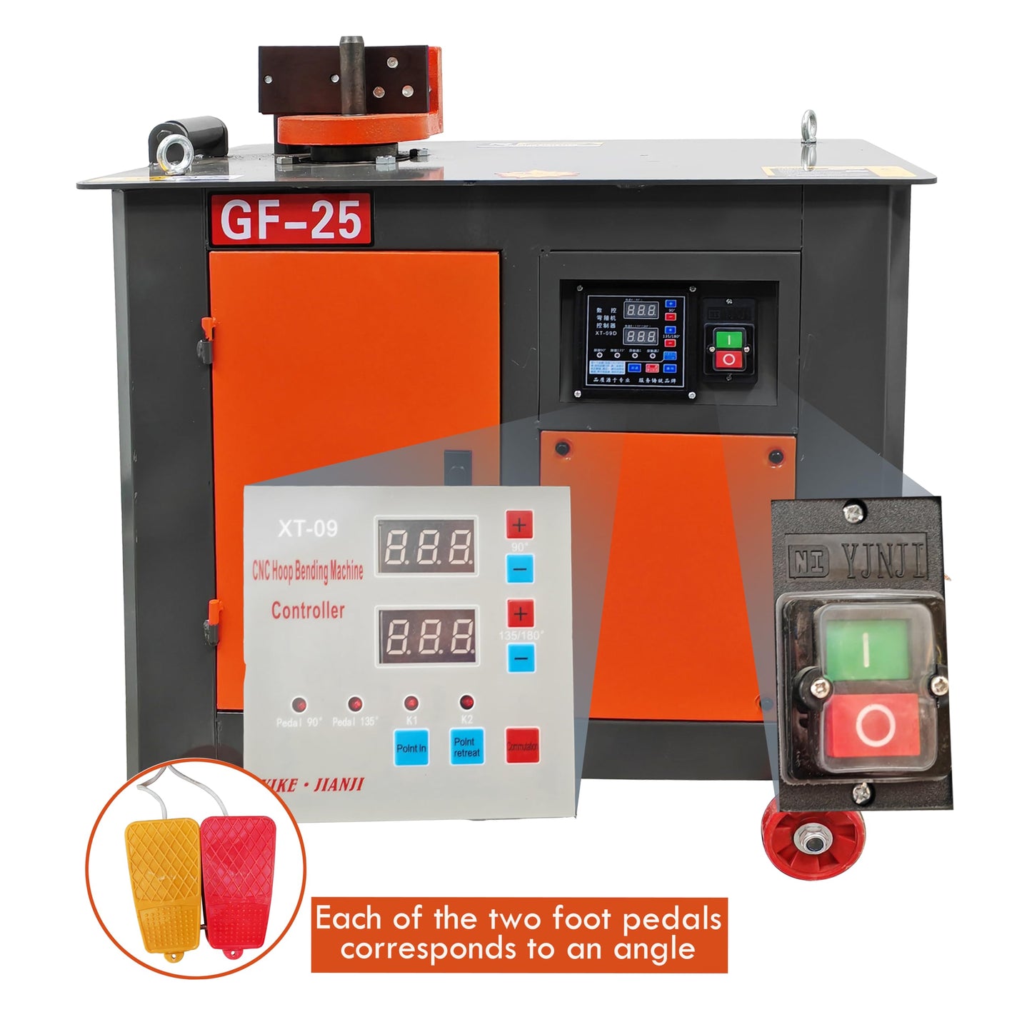 TECHTONGDA Rebar Bender Steel Bar Hoop Bending Machine for Φ18-22mm Steel Bar CNC Panel 220V