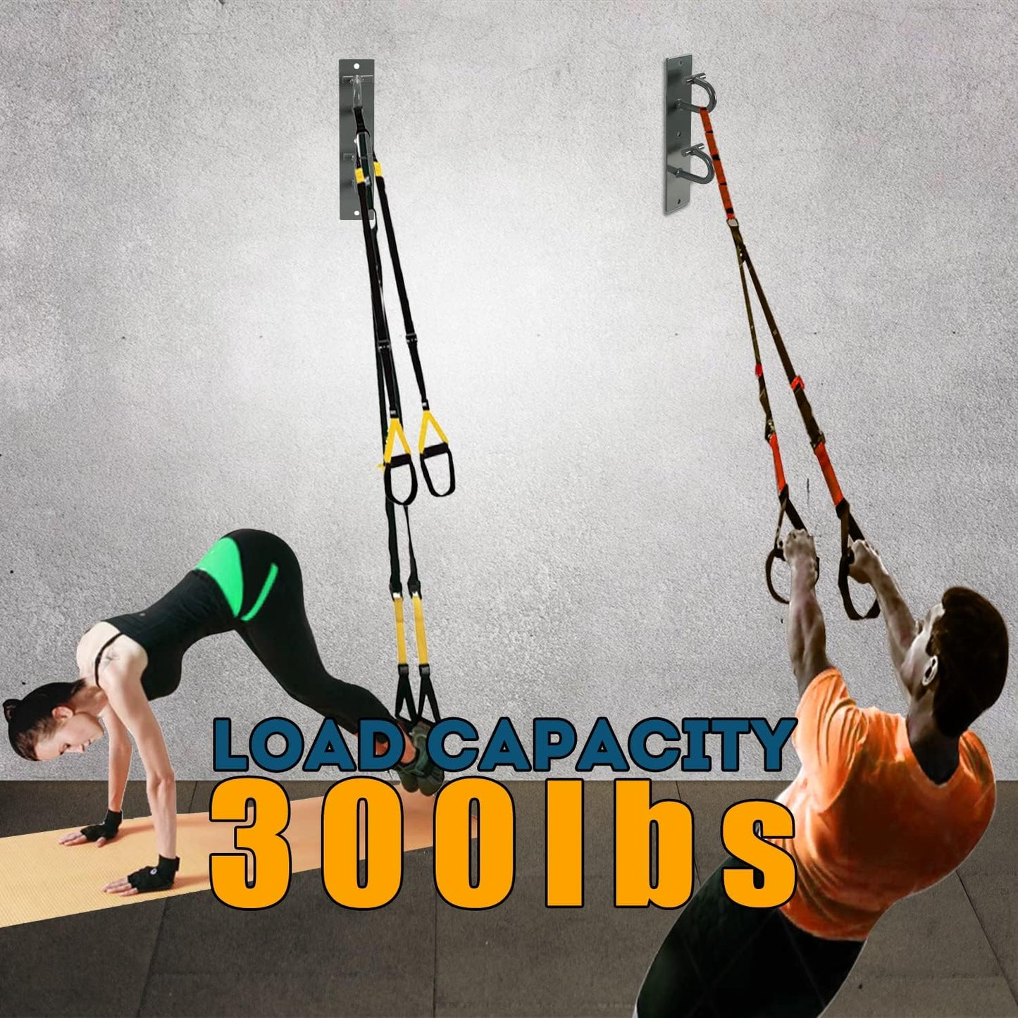 ECOTRIC Resistance Band Wall Anchors, 3 Set Workout Wall Mount Hooks for Body Weight Strength Training Yoga, Home Gym
