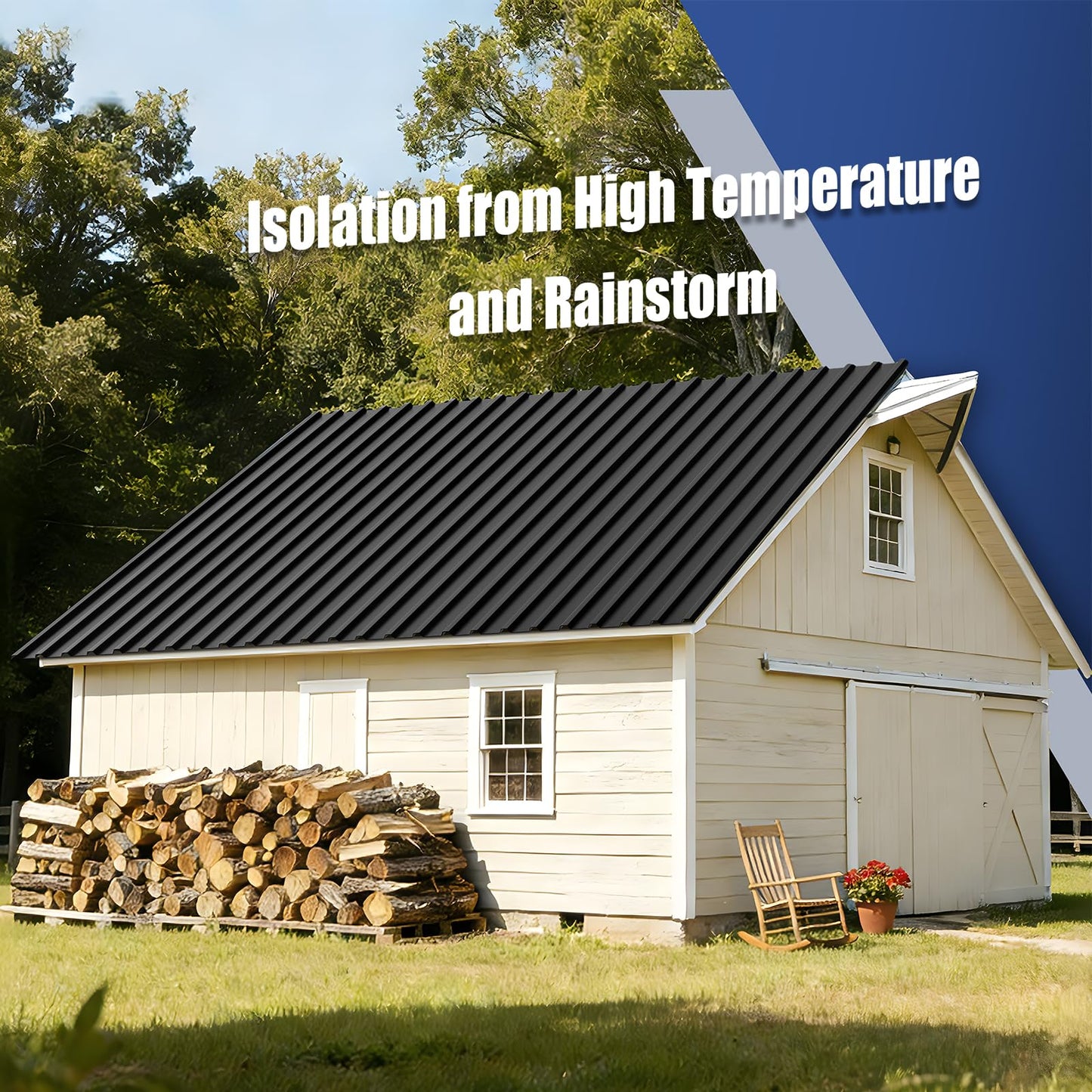 Brakki Metal Roofing Panels 20pcs 150 ft², L61.02"xW17.72" Black Corrugated Galvanized Steel Roof Panels with Screw, Heavy Duty Metal Siding Suitable for Garages Chicken Coop Sheds Stables Patio
