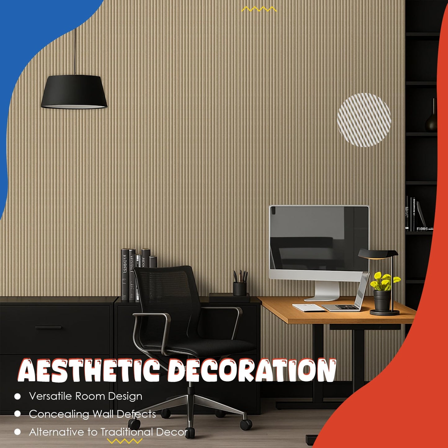 5 Pack Acoustic Panels,47.2x23.6x0.4 inch Acoustical Wall Panels,Large Soundproof Panels,Self-Adhesive Sound proof Panels for Walls,Acoustic Treatment for Recording Studio&Office,Camel