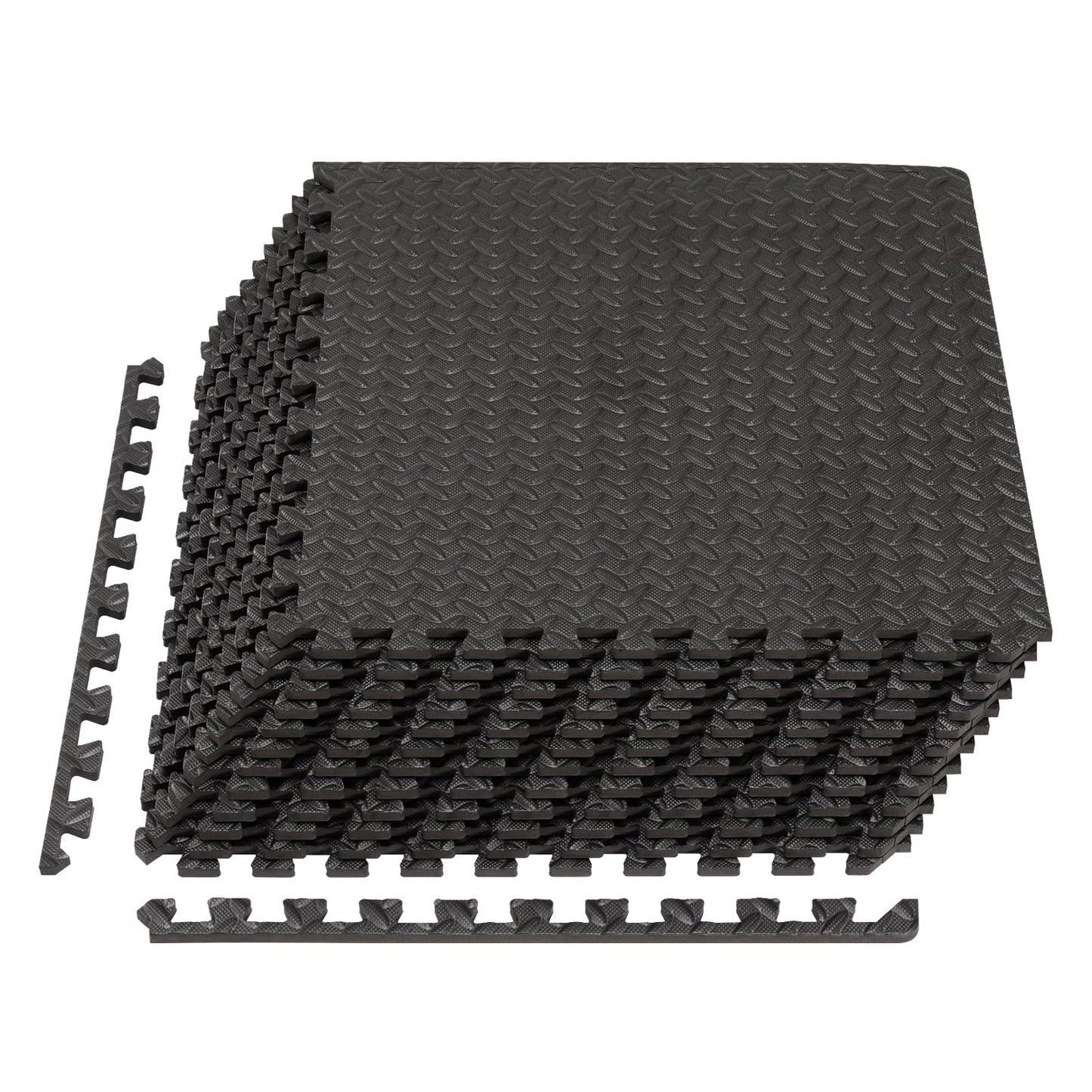 Sweetcrispy Interlocking Foam Floor Tiles, 1/2 Inch Thick Non-Slip Gym Flooring Mats for Home Gym, Garage & Workout Space, 12 Pcs