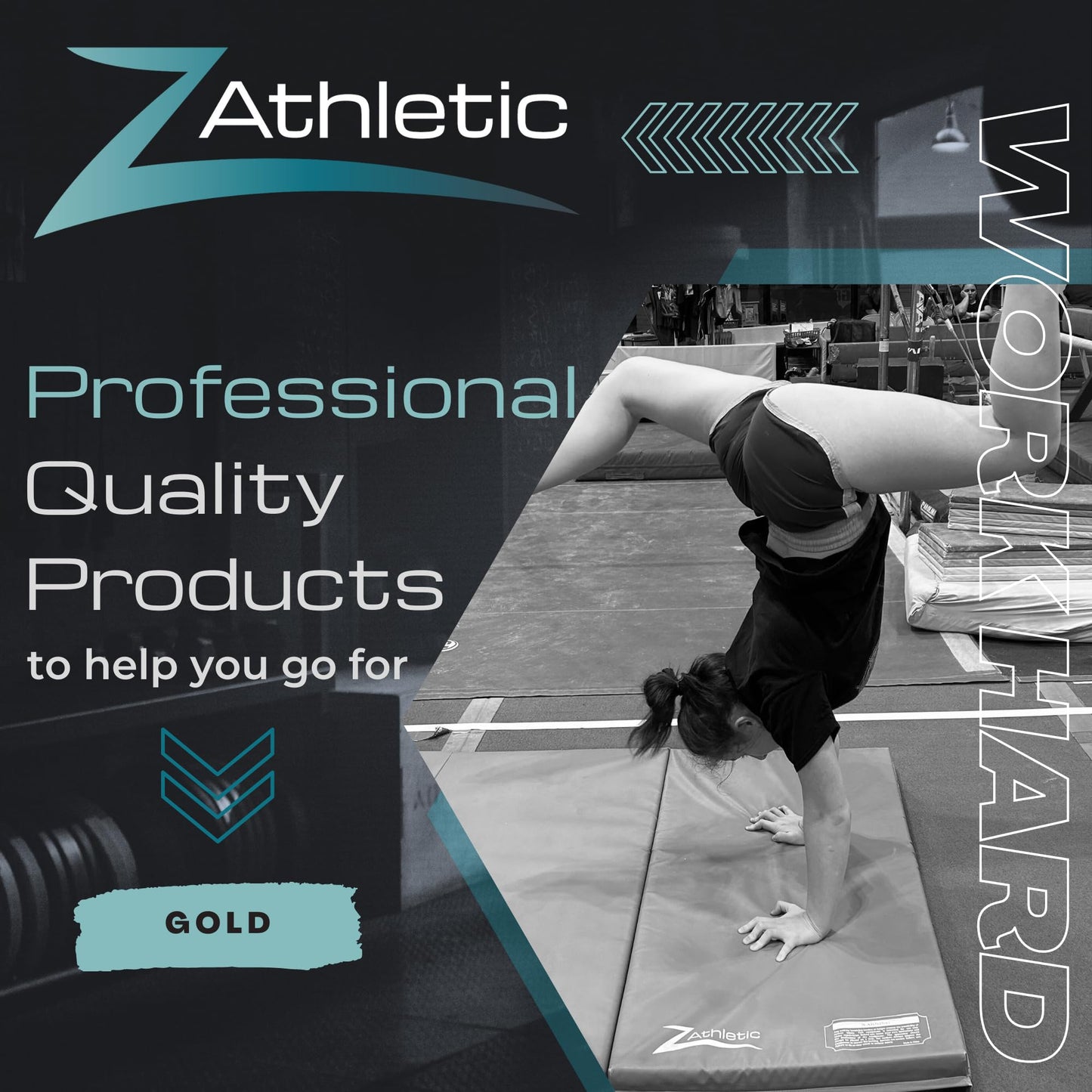 Z Athletic Folding Mat for Gymnastics, Tumbling, Cheerleading, and More, Blue, 4 Ft x 12 Ft x 2 In