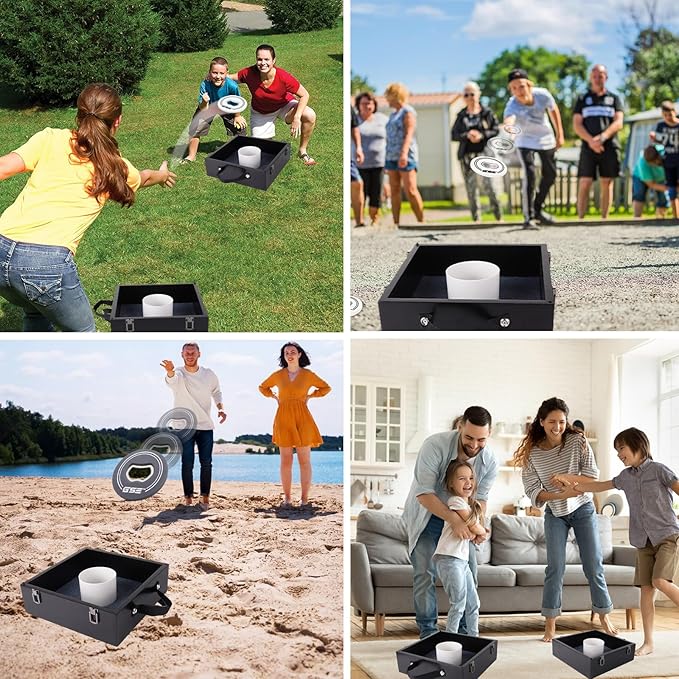 GSE Games & Sports Expert Premium Wood Washer Toss Game Set with 8 Washers with Bottle Opener for Adults and Family. Portable Lawn Game for Beach, Backyard, Pitching, Tailgating, Camping