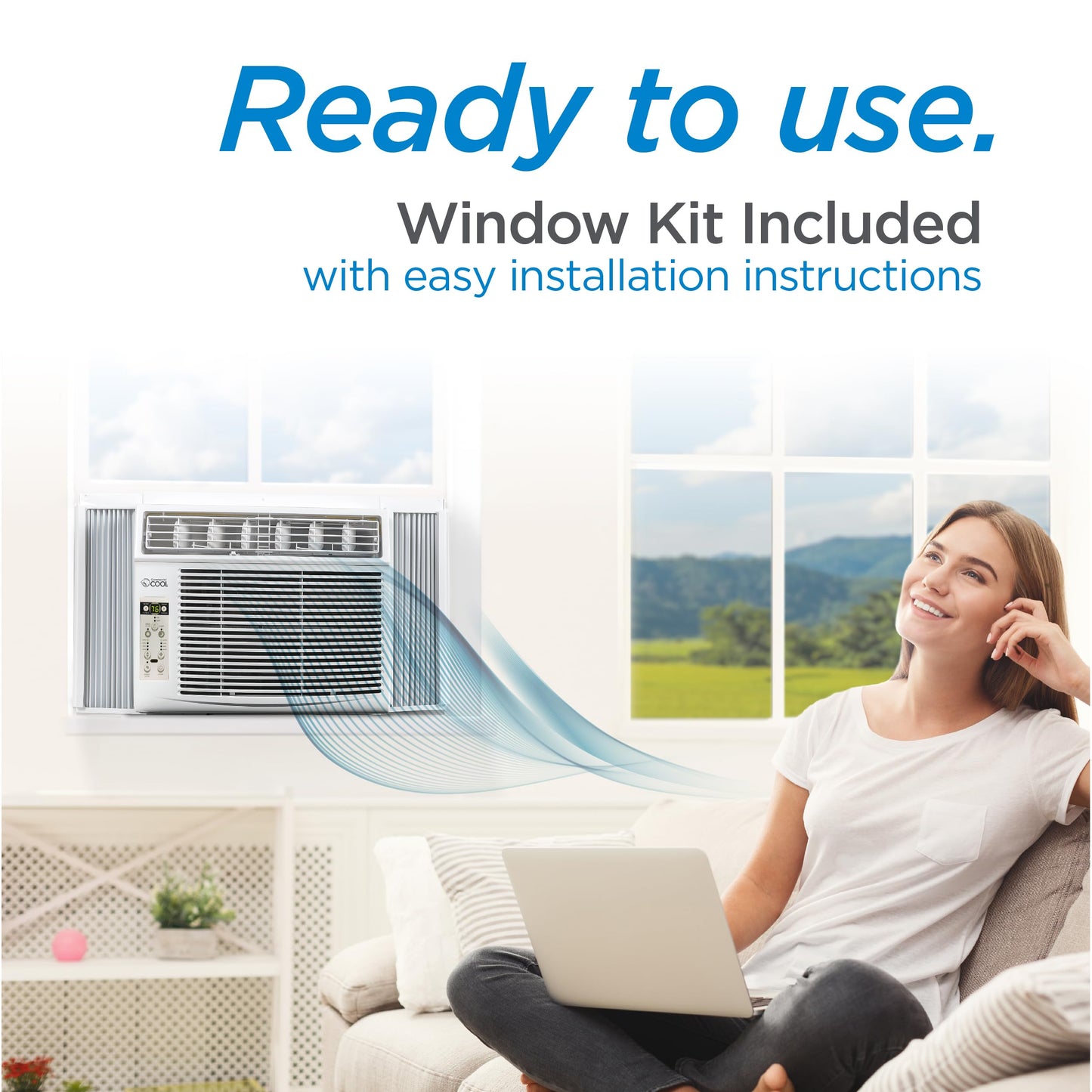 COMMERCIAL COOL 14,300 BTU Window Air Conditioner, Window AC with Full Function Remote Control and Electronic Thermostat, Air Conditioner Window Unit up to 700 Sq. Ft. with Energy Saver & Sleep Mode