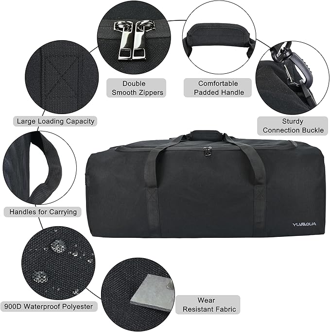 Large Duffle Bag for Travel, 100L Travel Bags for Men Extra Large Duffel Bag Water & Tear Resistant Women Weekender Bag w/Shoulder Strap for House Moving Travel Essentials Camping Gear Storage