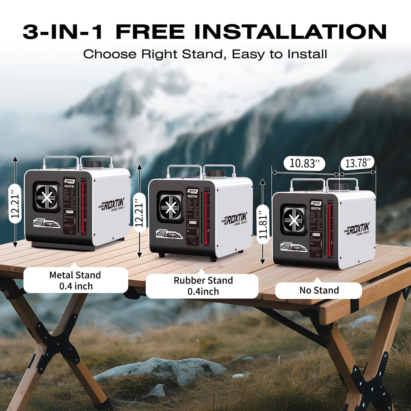 RDXTIK 8L Diesel Heater, 8KW 12V/24V/110V/240V All in One Diesel Heater with LCD Switch, Remote Control, Muffler for Truck, RV, Home, Car, Campers, Boat, White